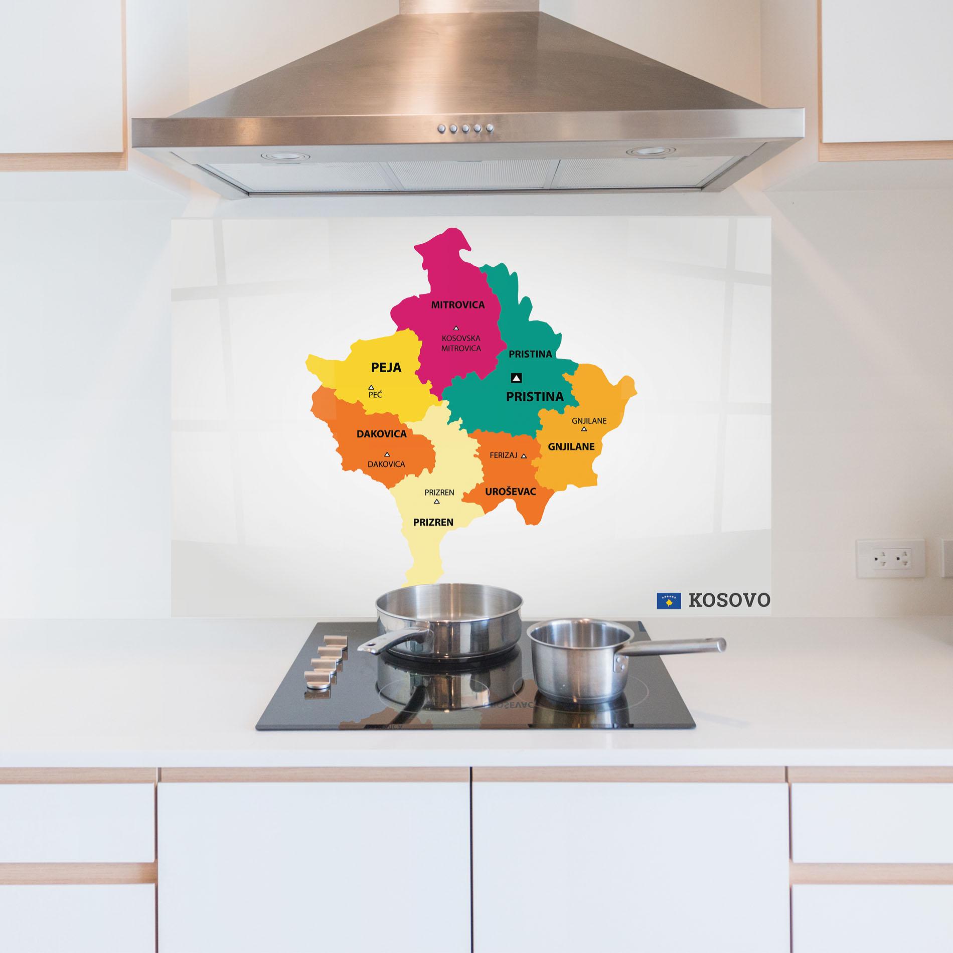 Konyhai üveg hátfal Kosovo Color Map mockup 5