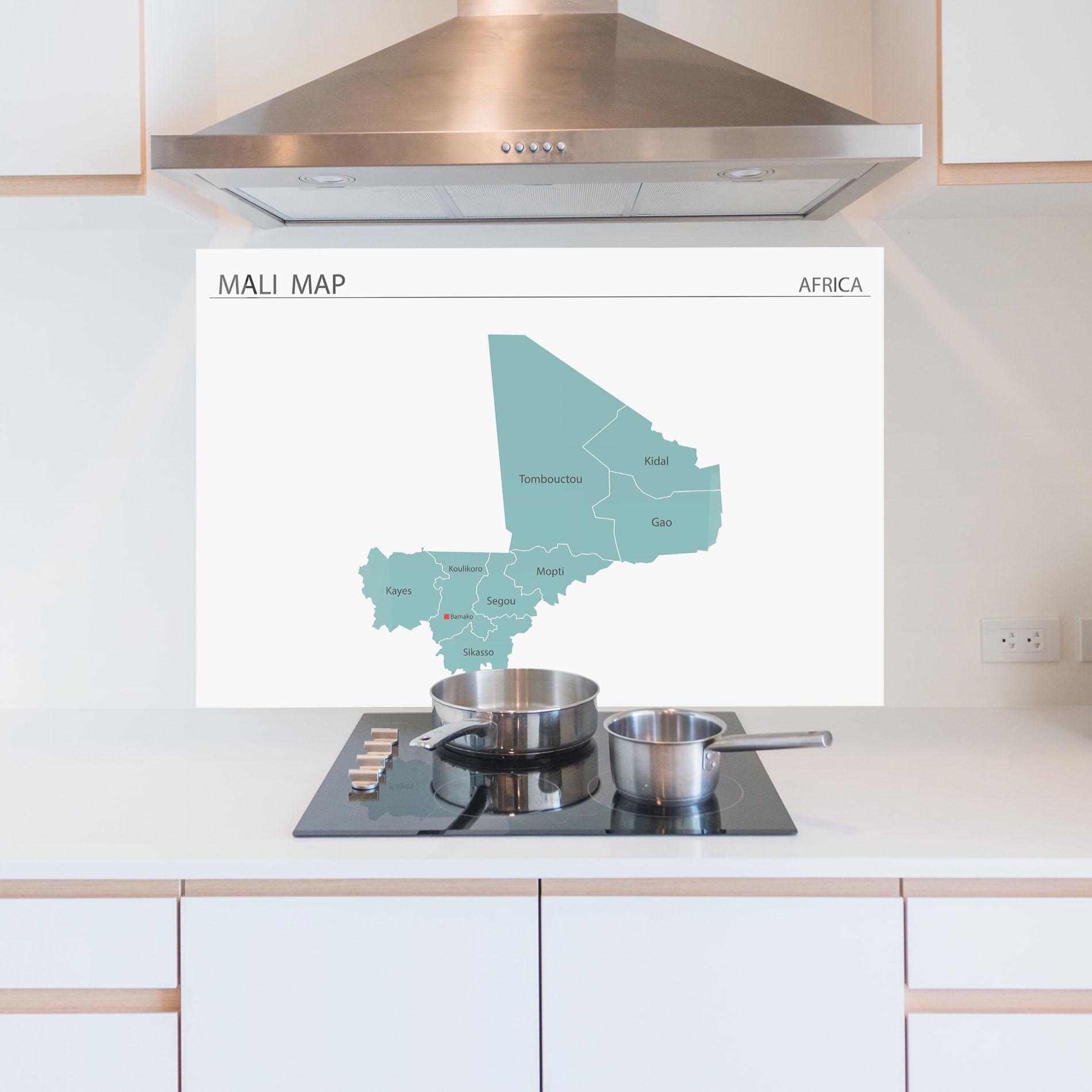 Konyhai üveg hátfal Mali Map mockup 5