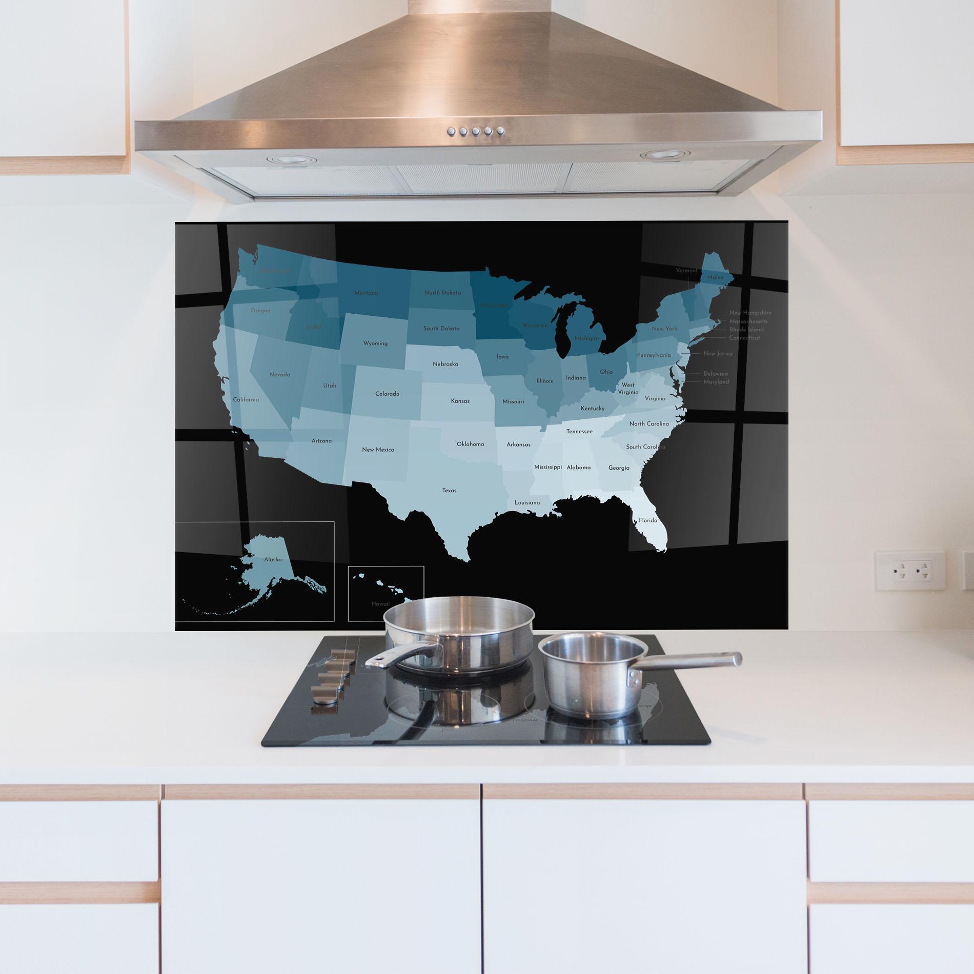 Konyhai üveg hátfal Sua Blue Map mockup 5