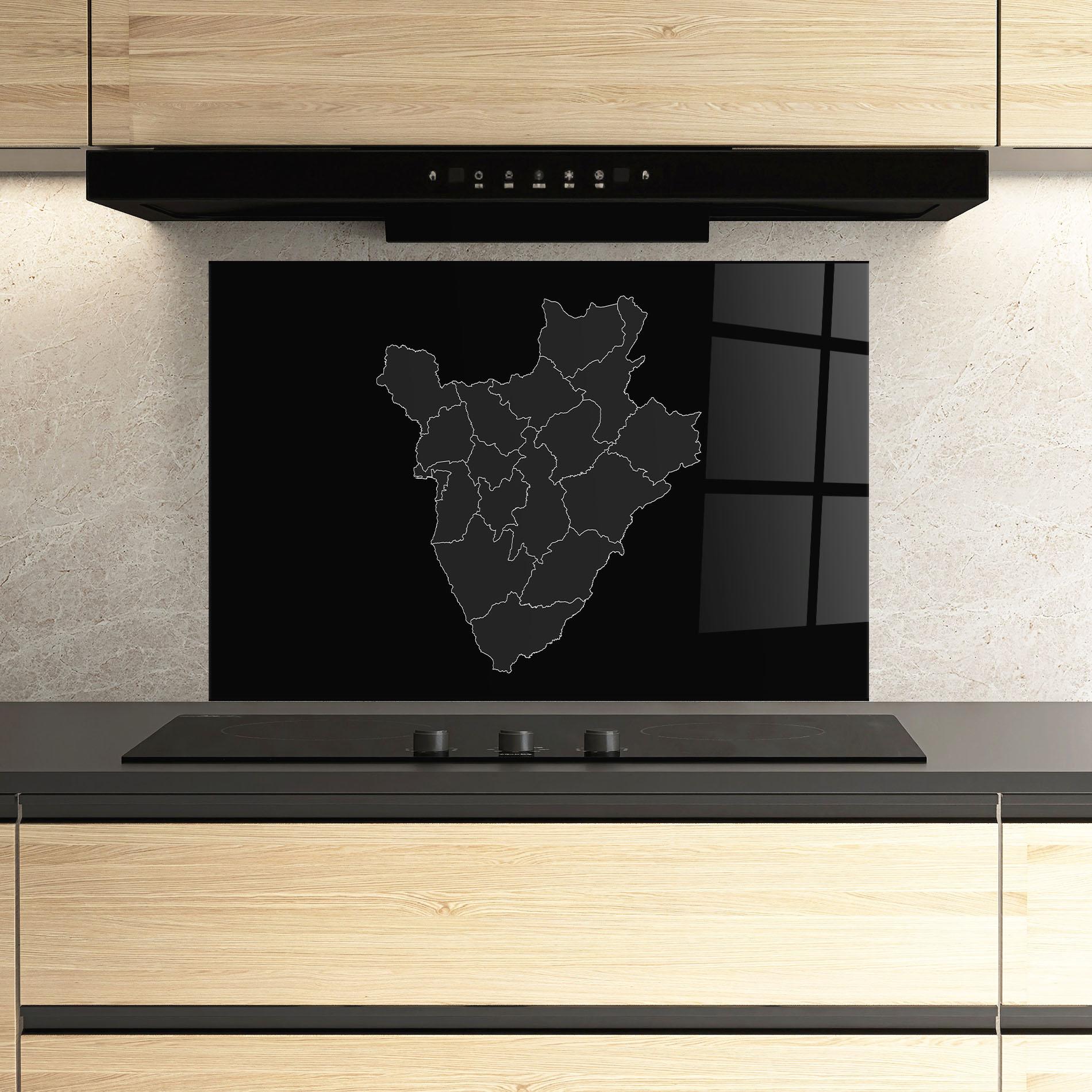 Konyhai üveg hátfal Burundi Grey Map mockup 3