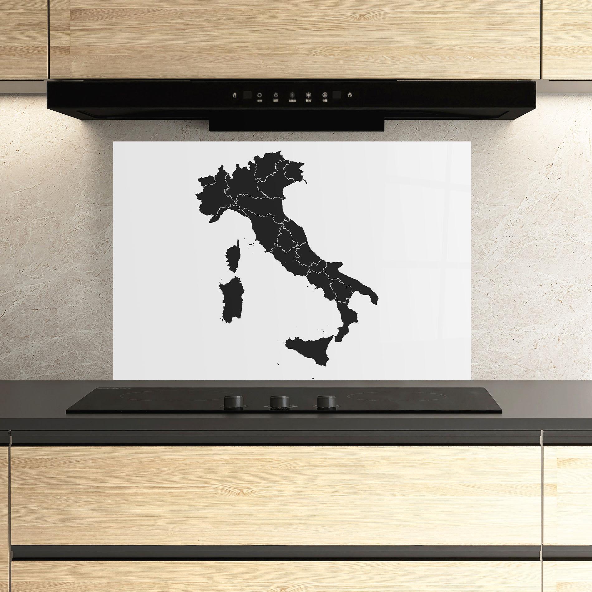 Konyhai üveg hátfal Italy Grey Map mockup 3