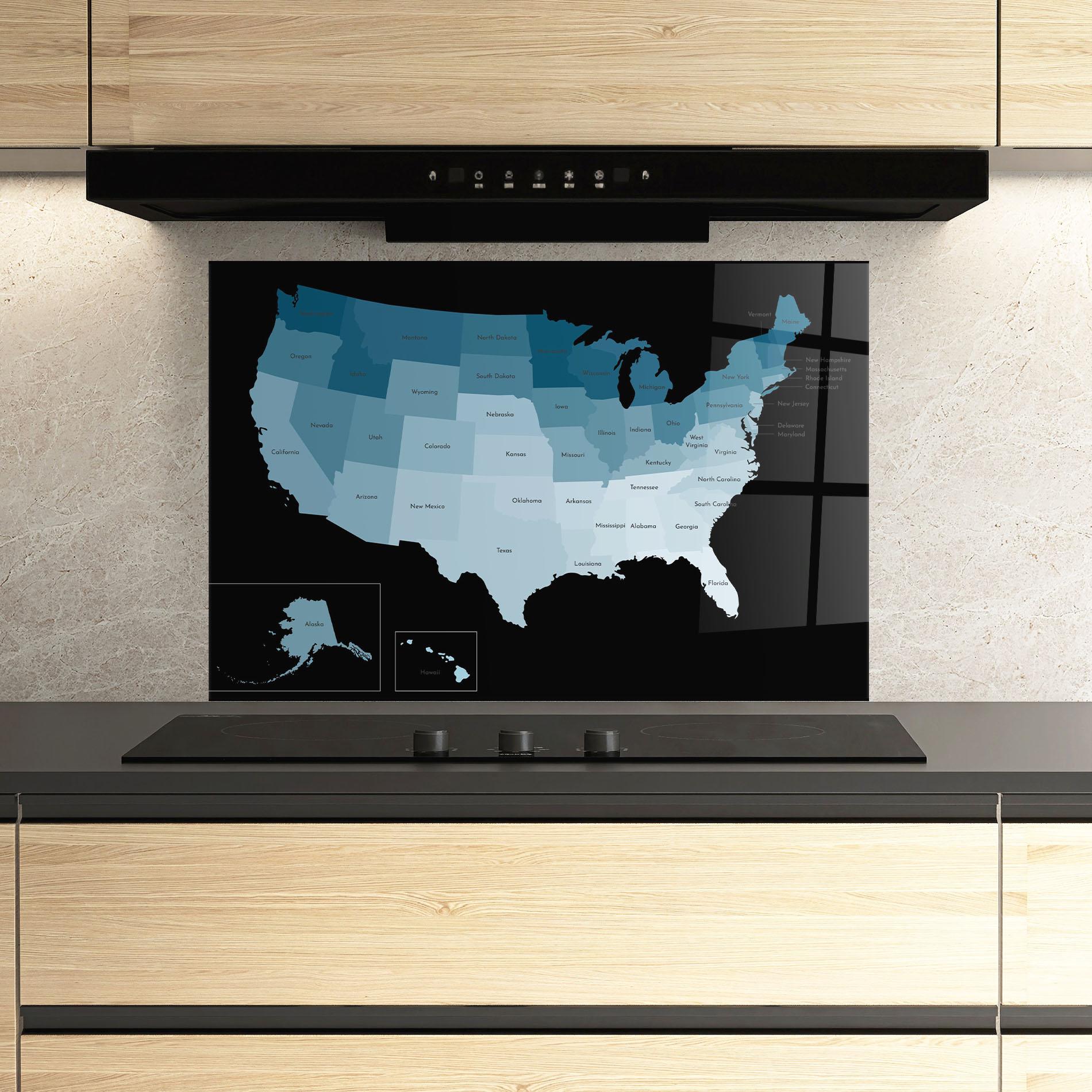 Konyhai üveg hátfal Sua Blue Map mockup 3