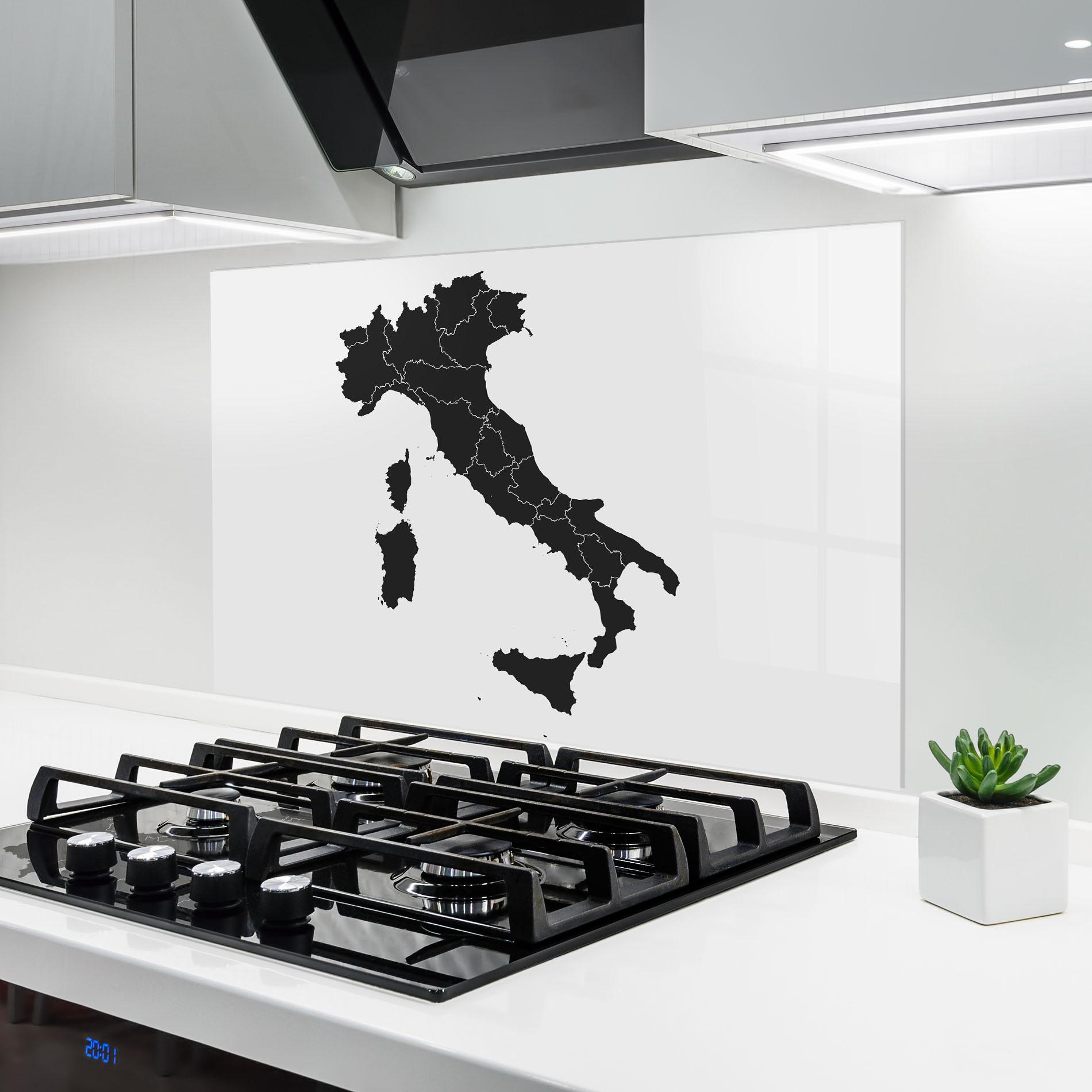 Konyhai üveg hátfal Italy Grey Map mockup 6