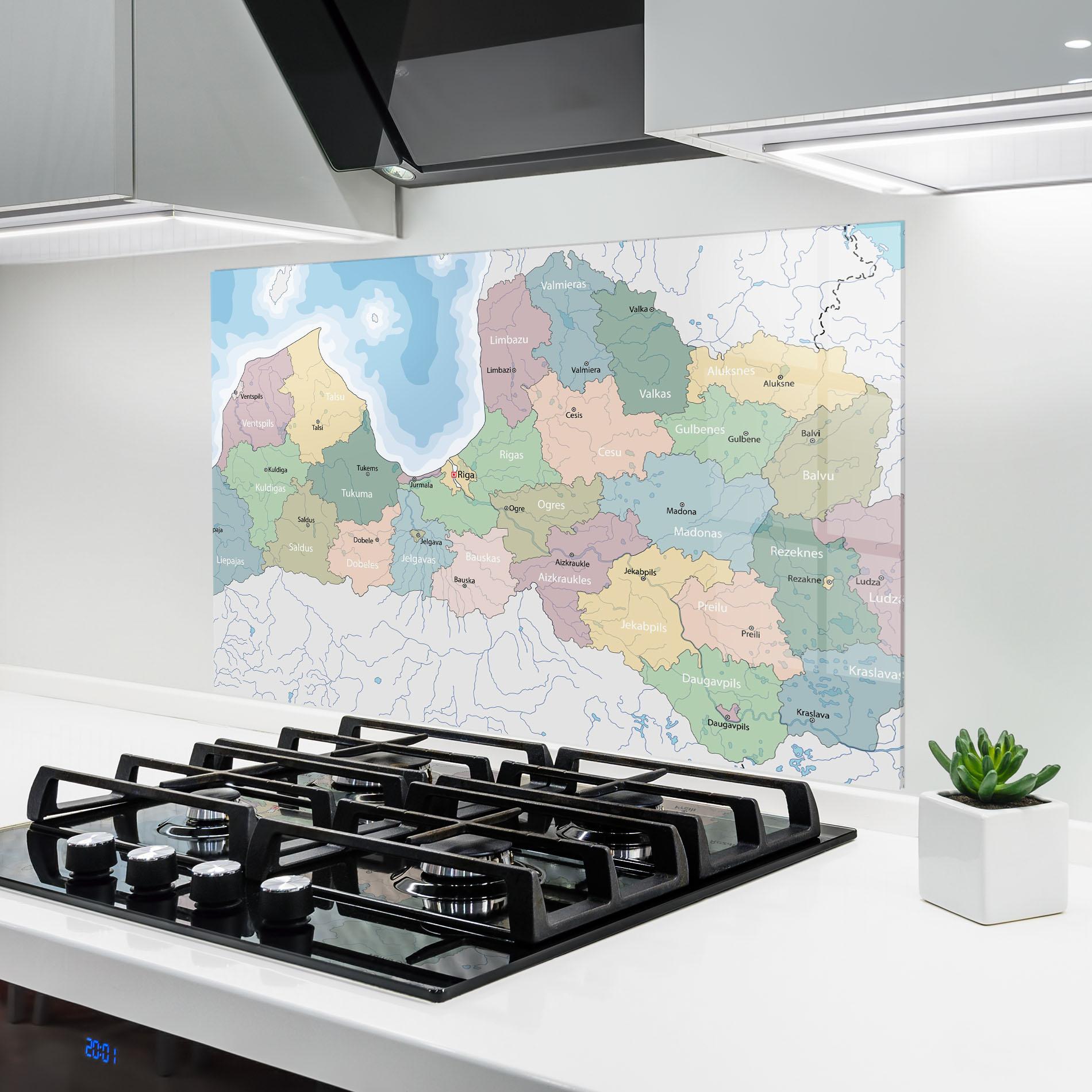 Konyhai üveg hátfal Latvia Color Map mockup 6