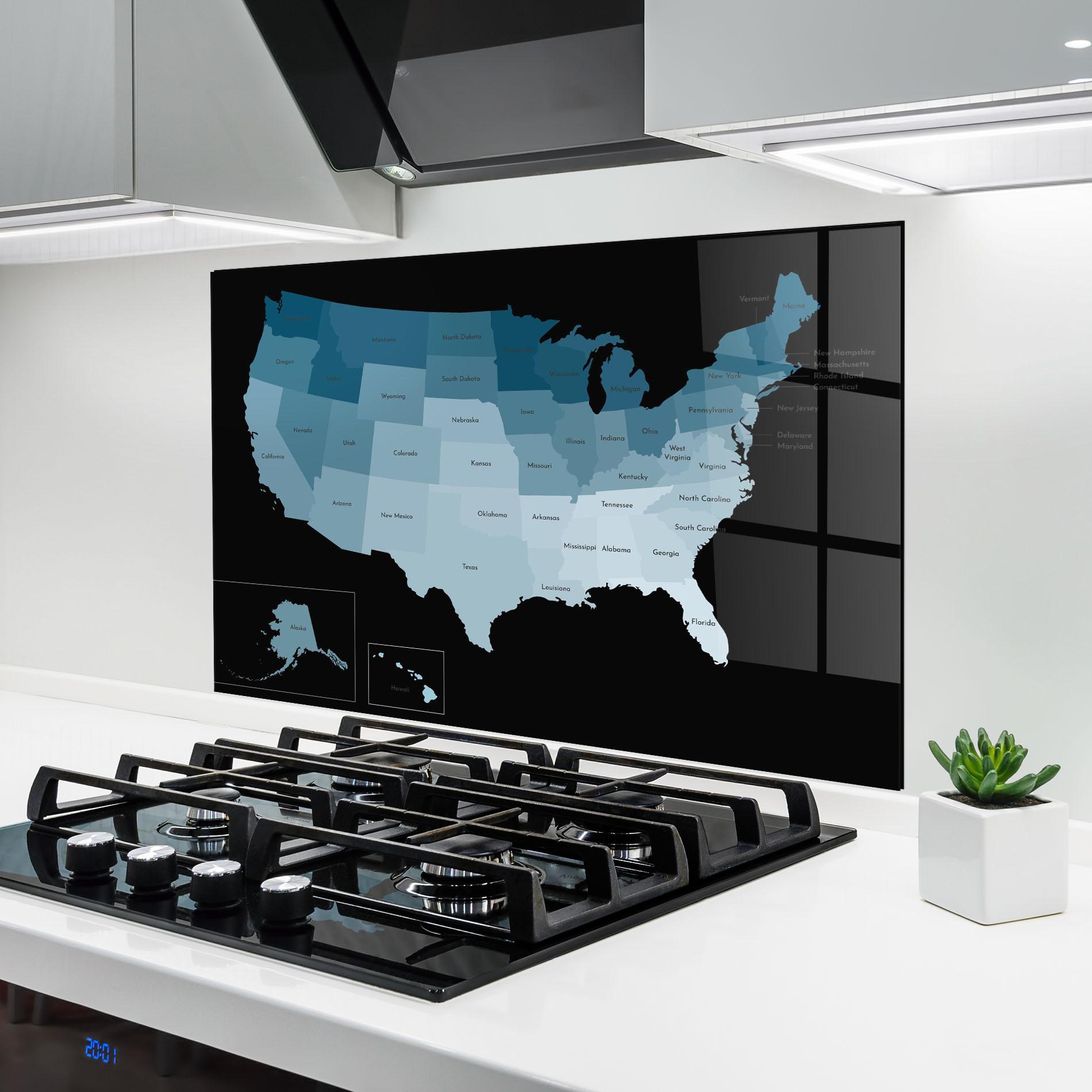 Konyhai üveg hátfal Sua Blue Map mockup 6