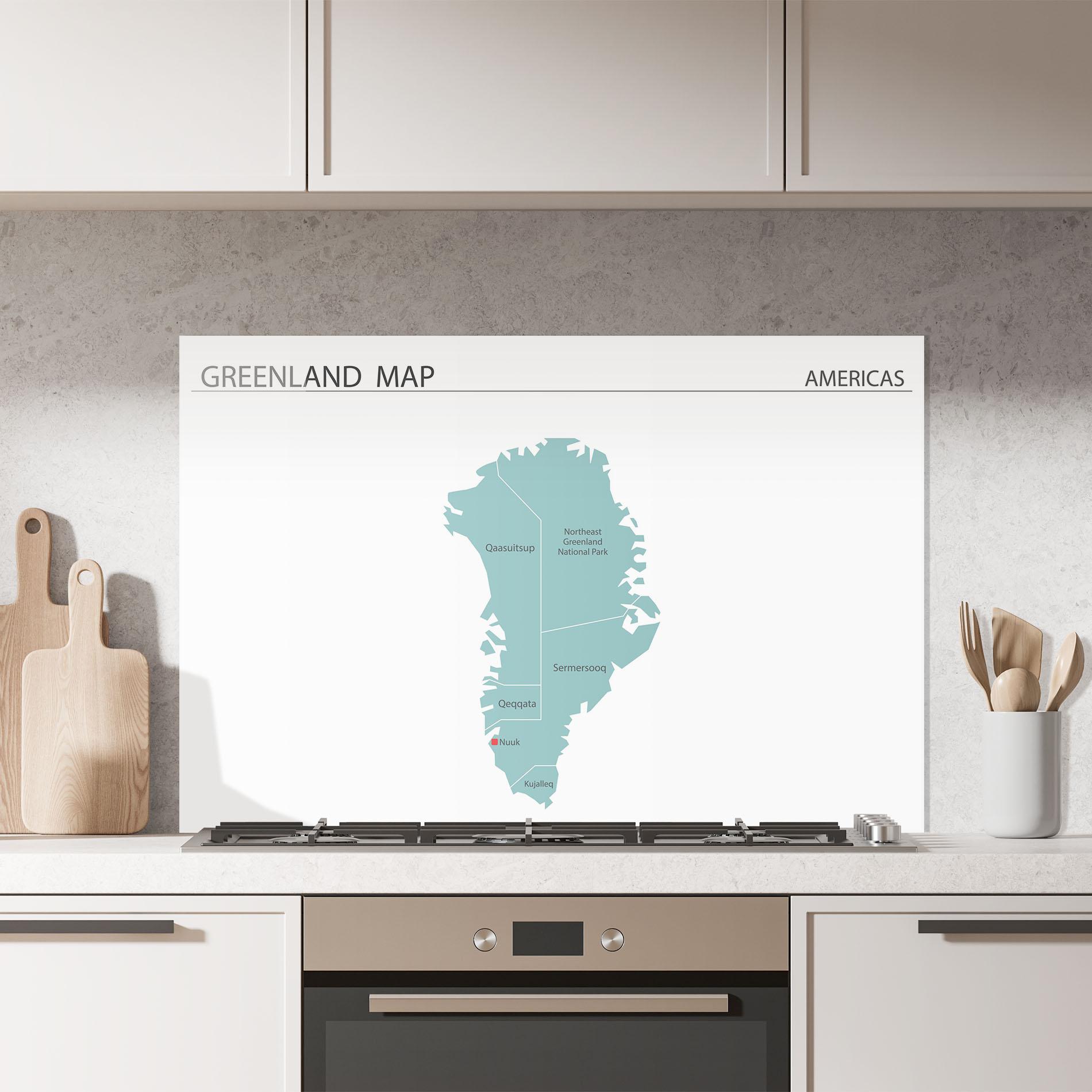 Konyhai üveg hátfal Greenland Map mockup 7