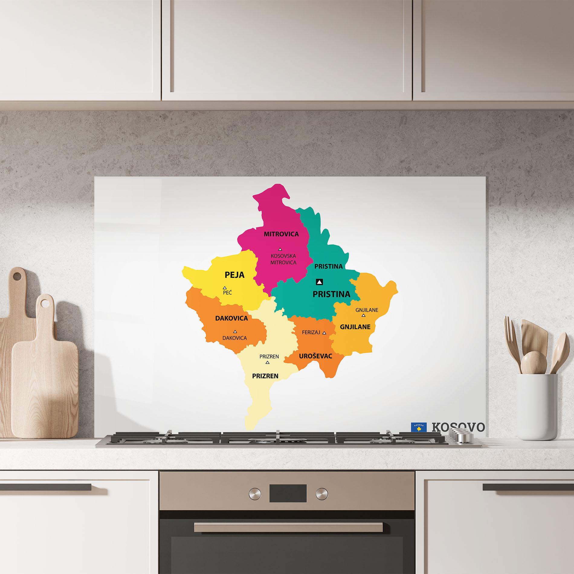 Konyhai üveg hátfal Kosovo Color Map mockup 7