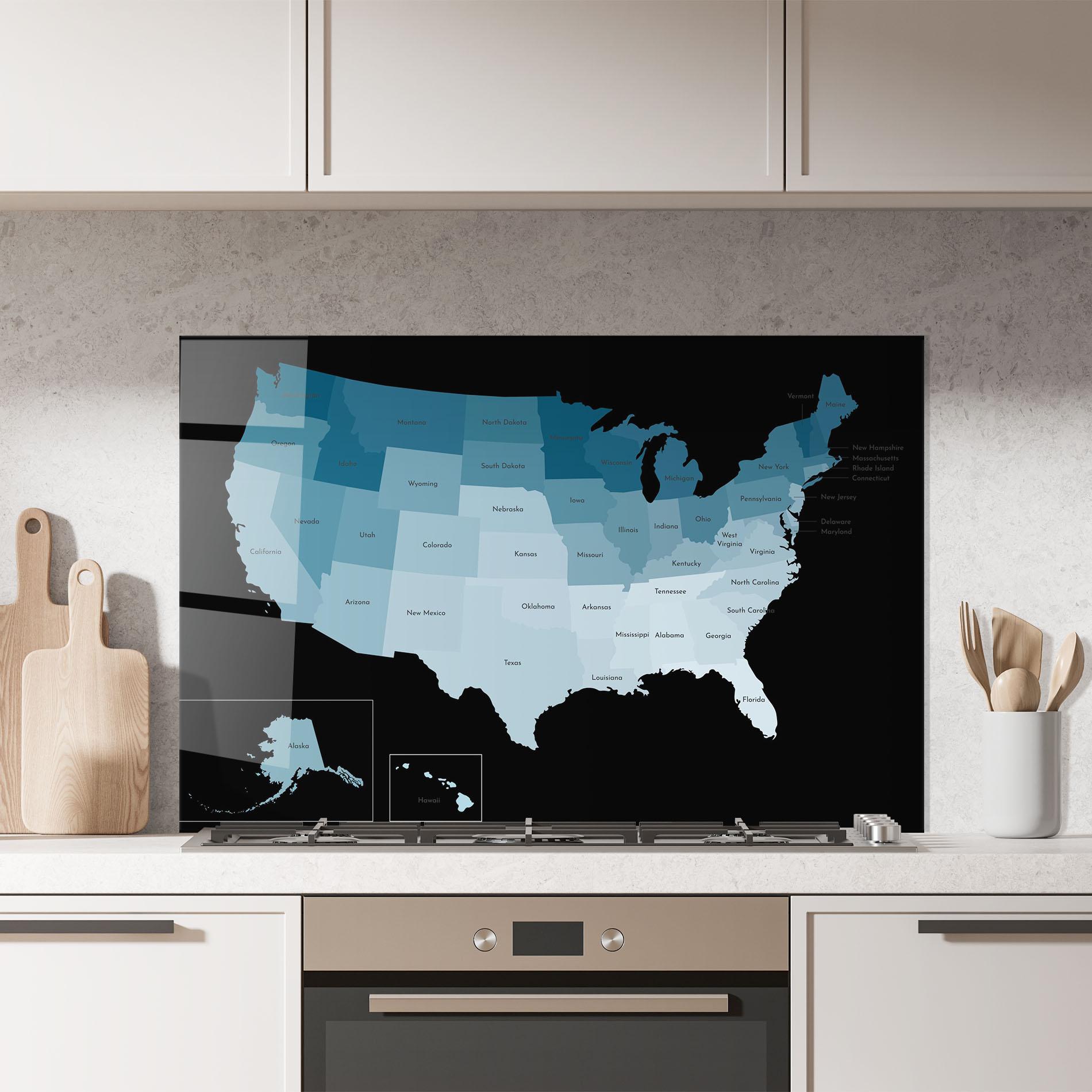 Konyhai üveg hátfal Sua Blue Map mockup 7