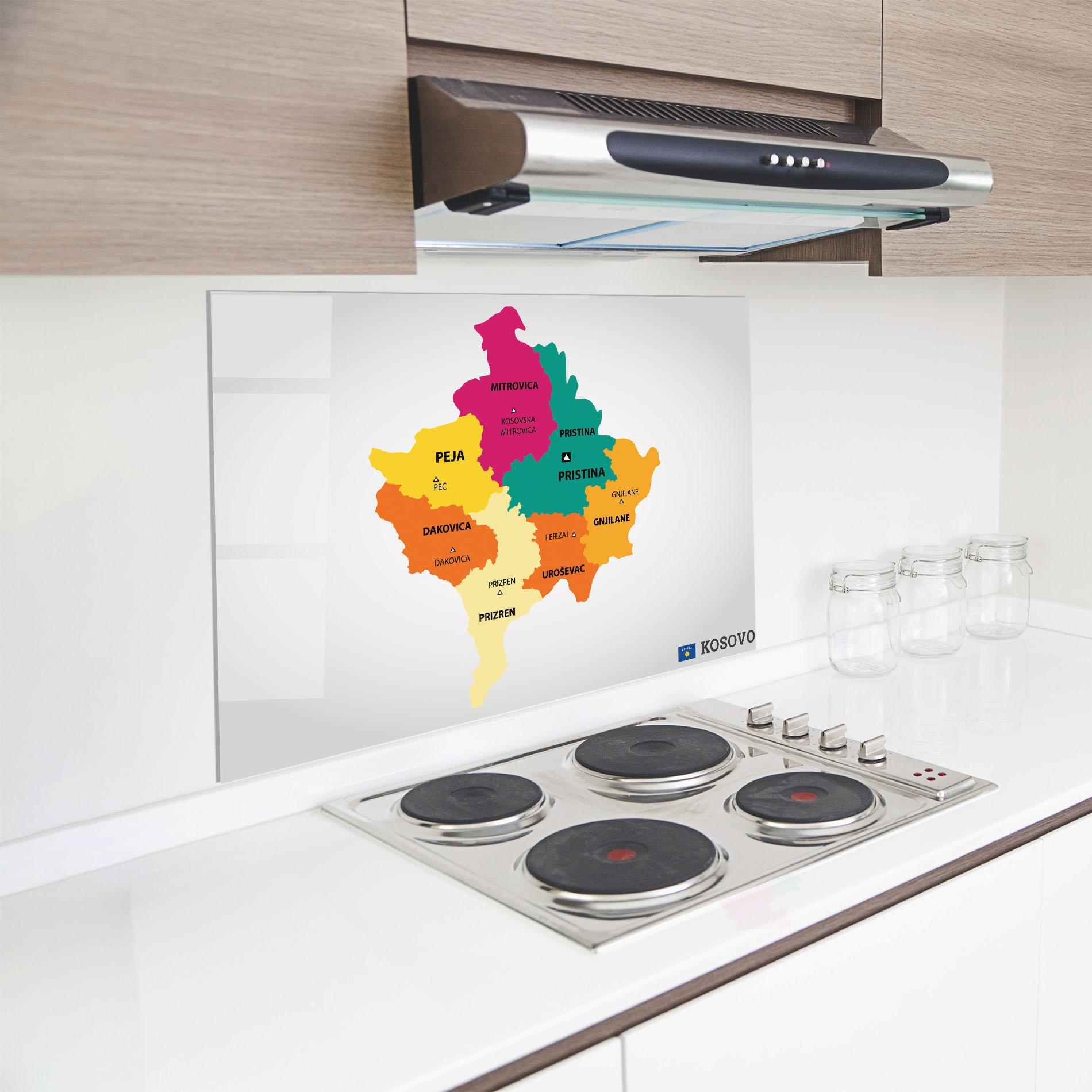Konyhai üveg hátfal Kosovo Color Map mockup 8
