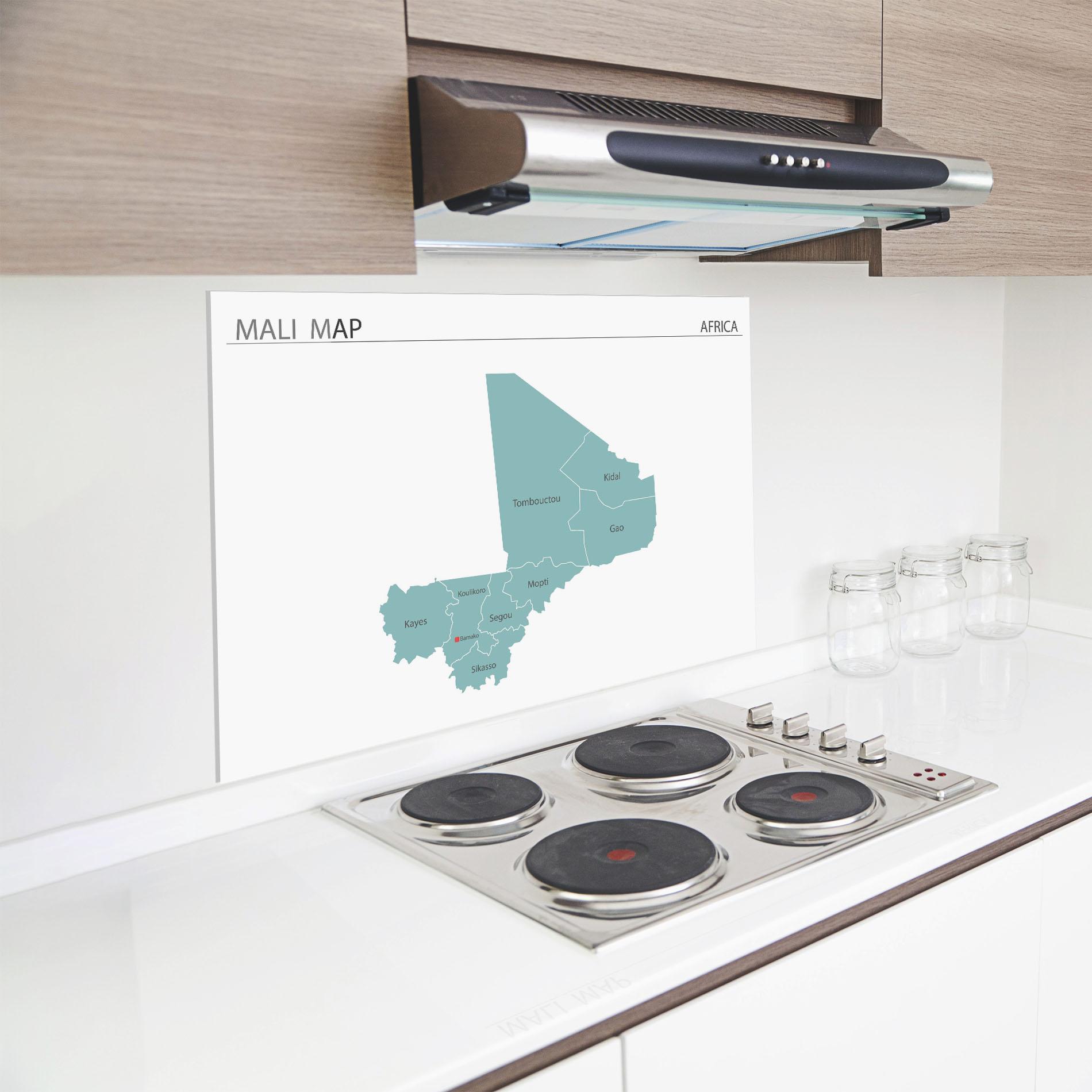 Konyhai üveg hátfal Mali Map mockup 8
