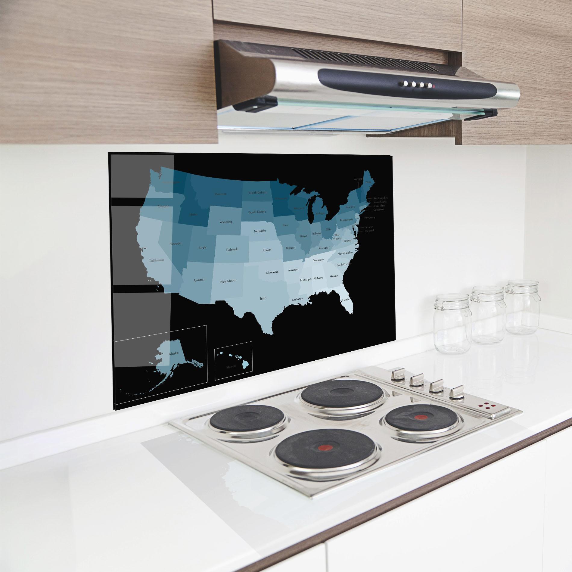 Konyhai üveg hátfal Sua Blue Map mockup 8