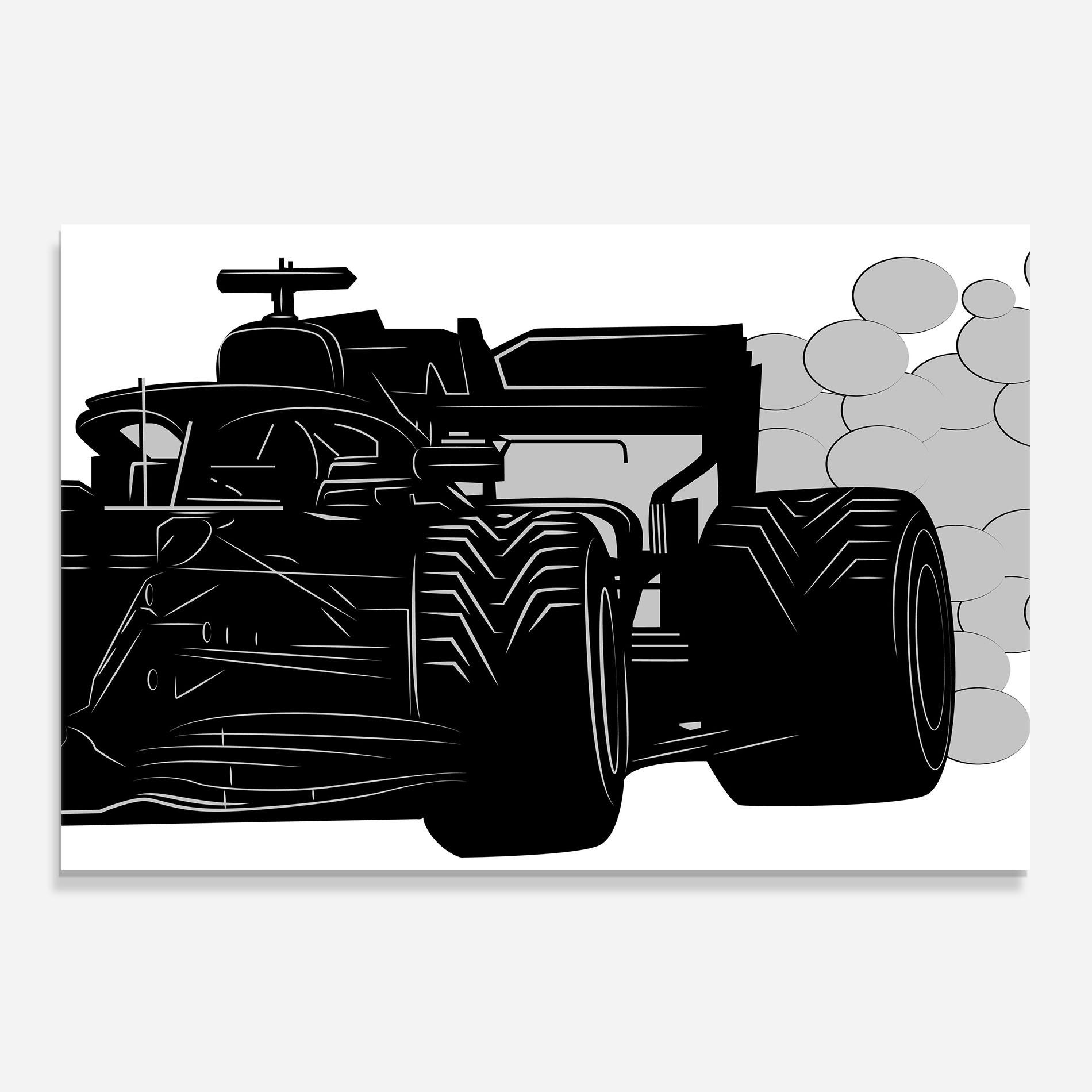 Konyhai üveg hátfal Car F1 Smoke mockup 0