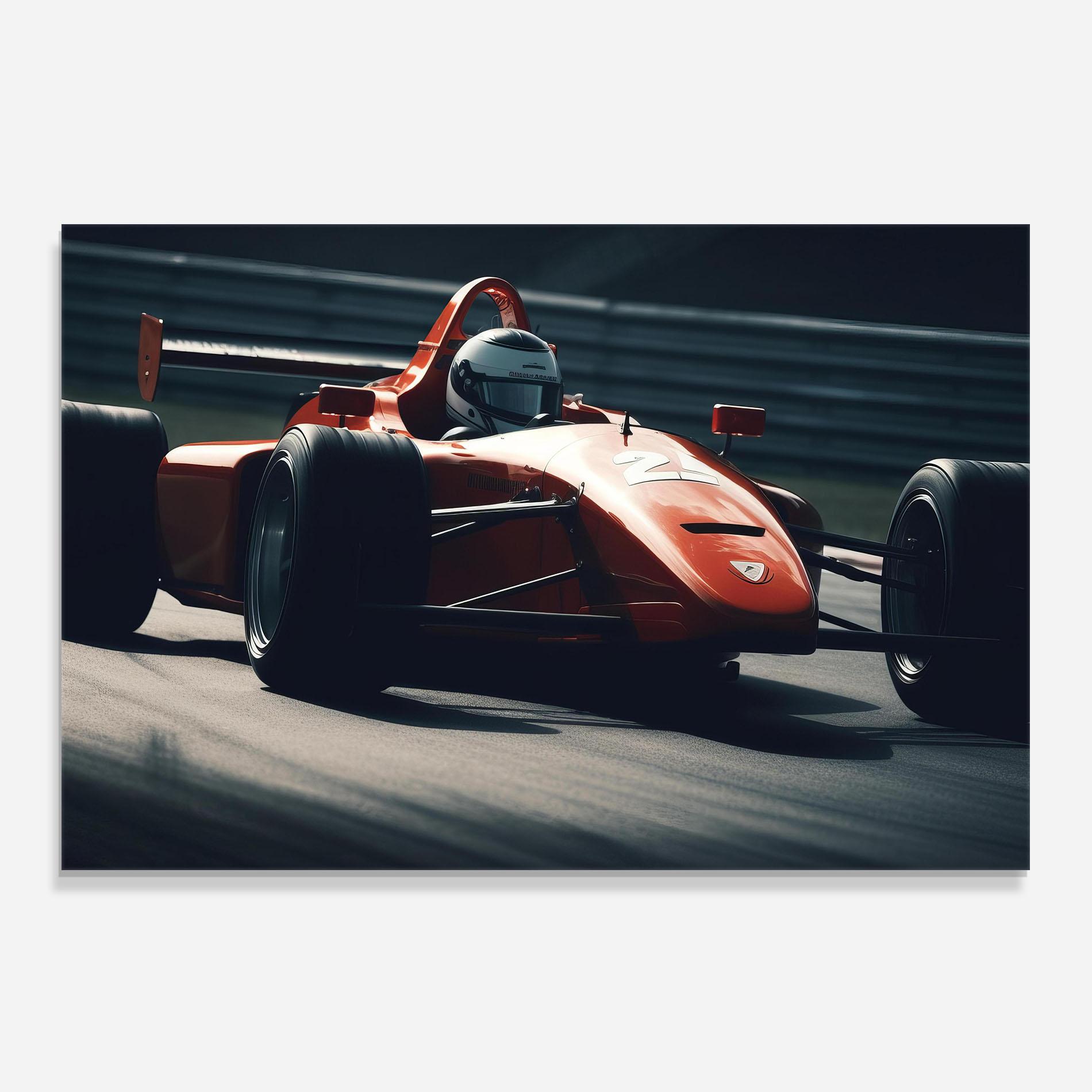 Konyhai üveg hátfal Orange Car F1 mockup 0