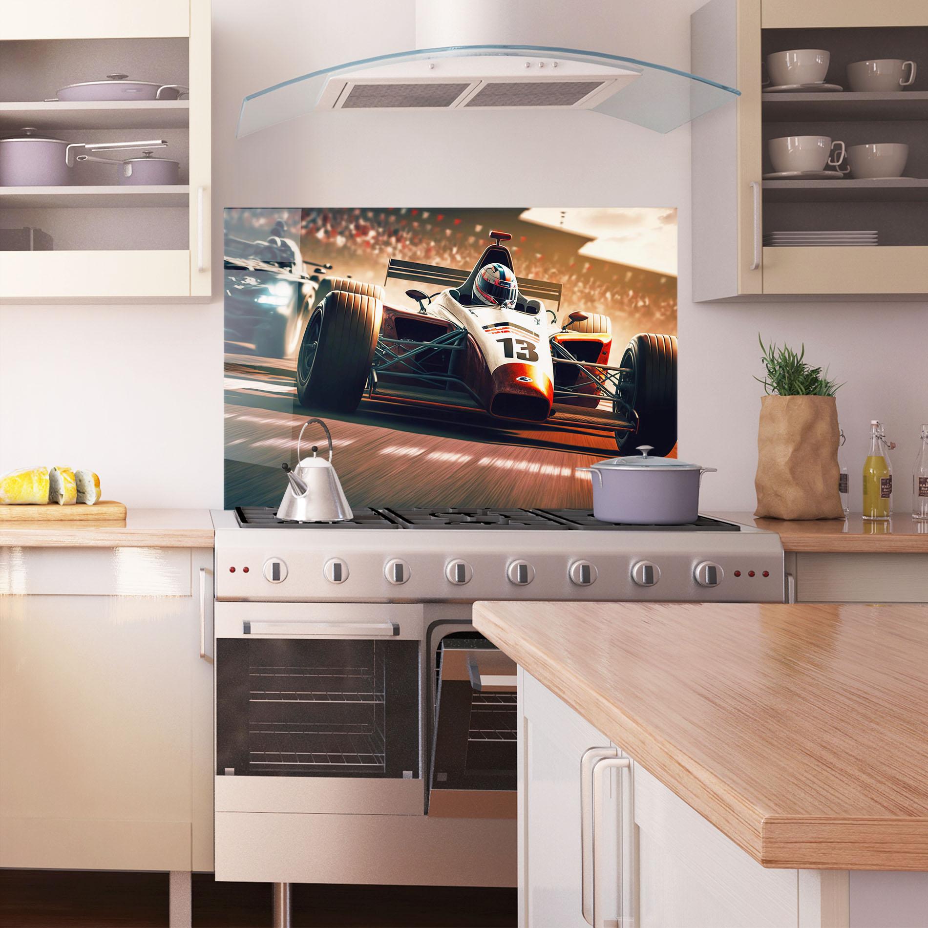 Konyhai üveg hátfal Formula 1 Racing mockup 1