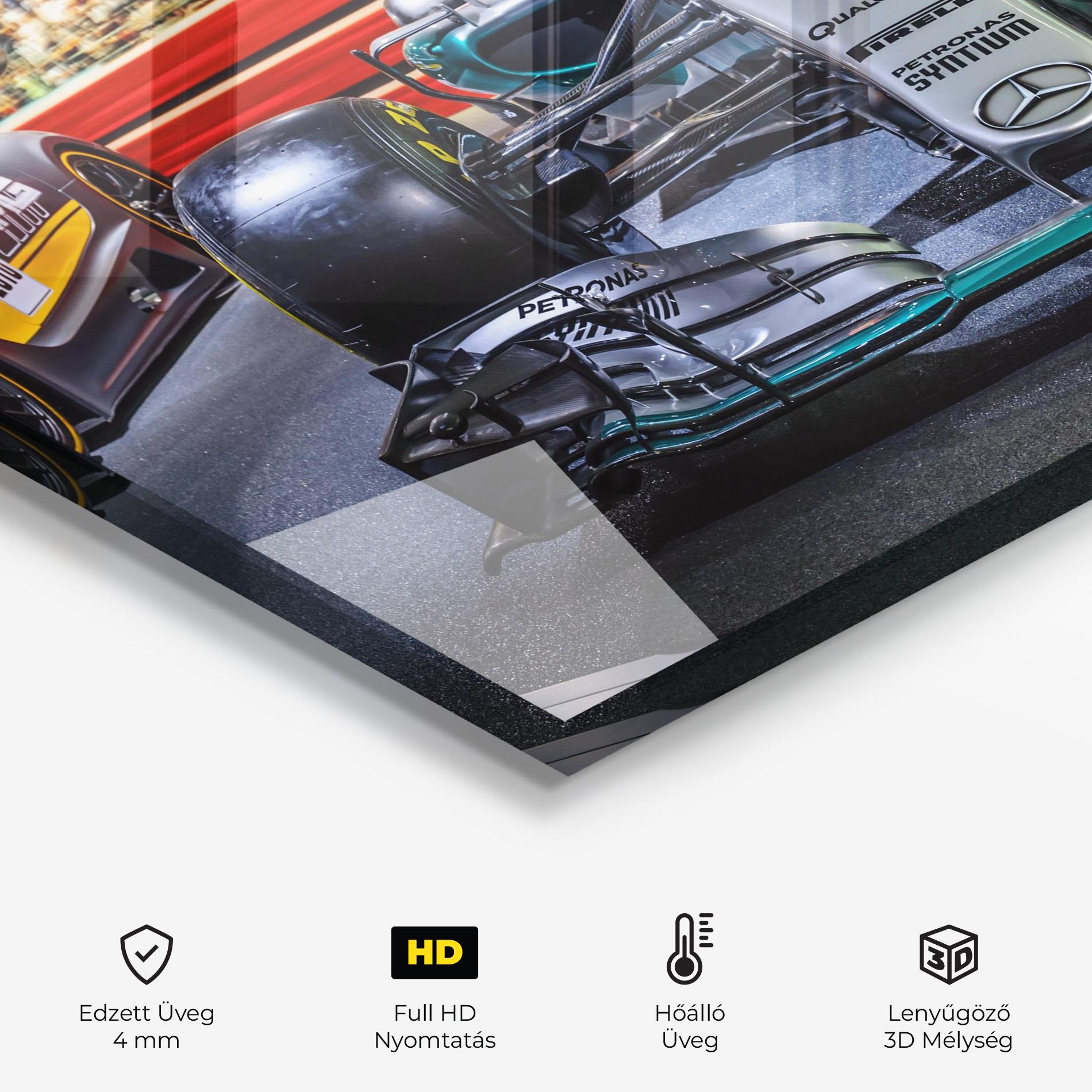 Konyhai üveg hátfal Black Green F1 mockup 2