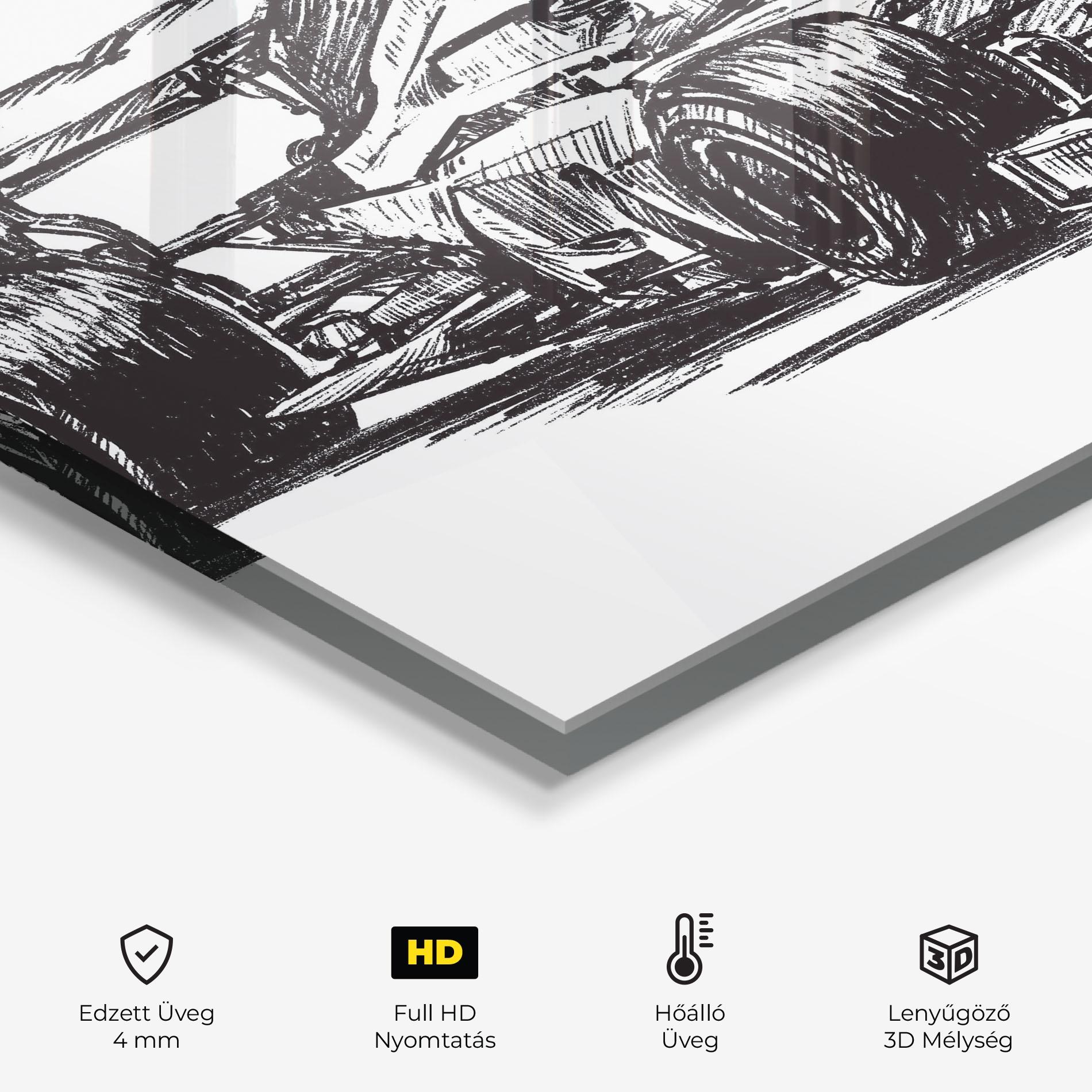 Konyhai üveg hátfal Black Line F1 mockup 2