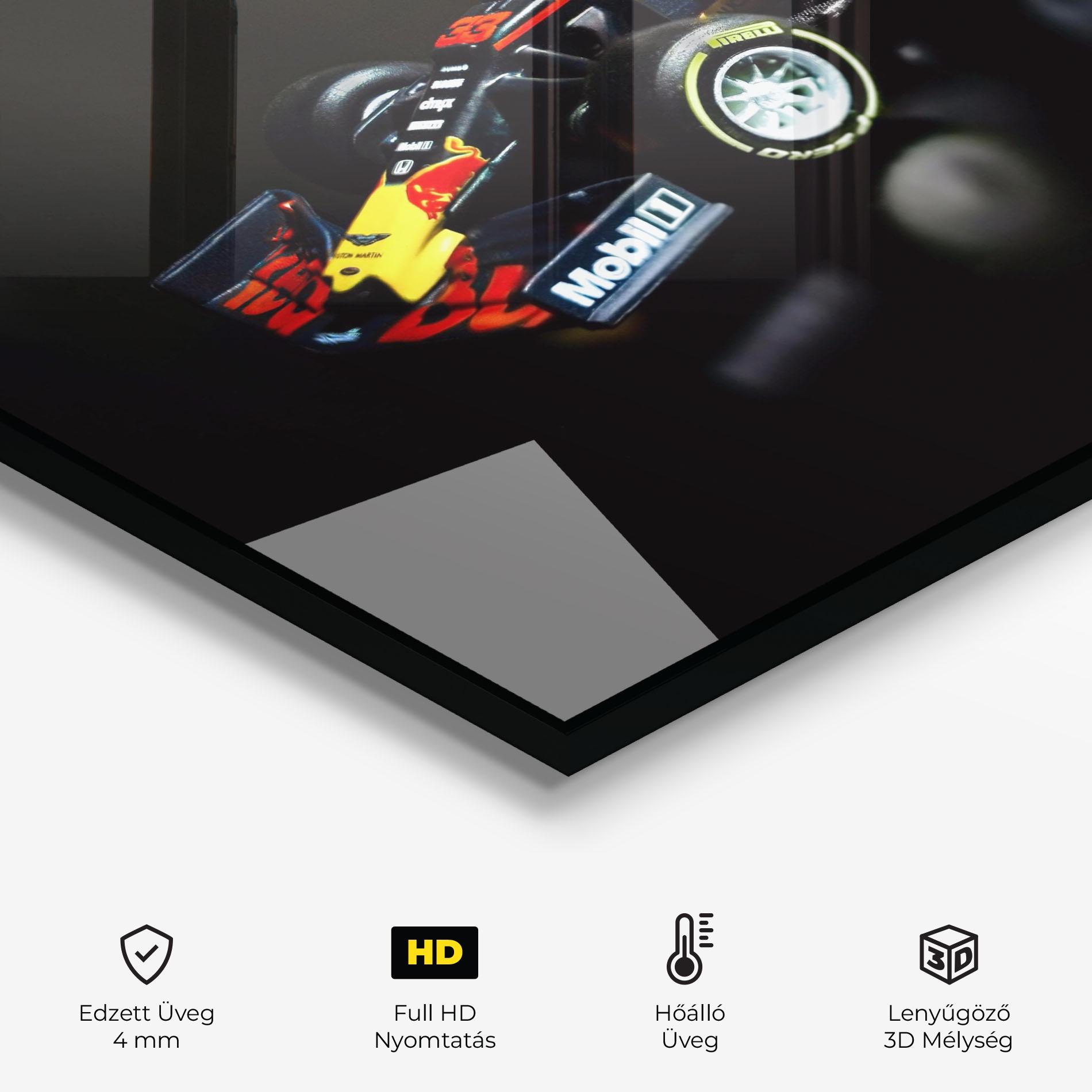 Konyhai üveg hátfal Black Yellow F1 mockup 2