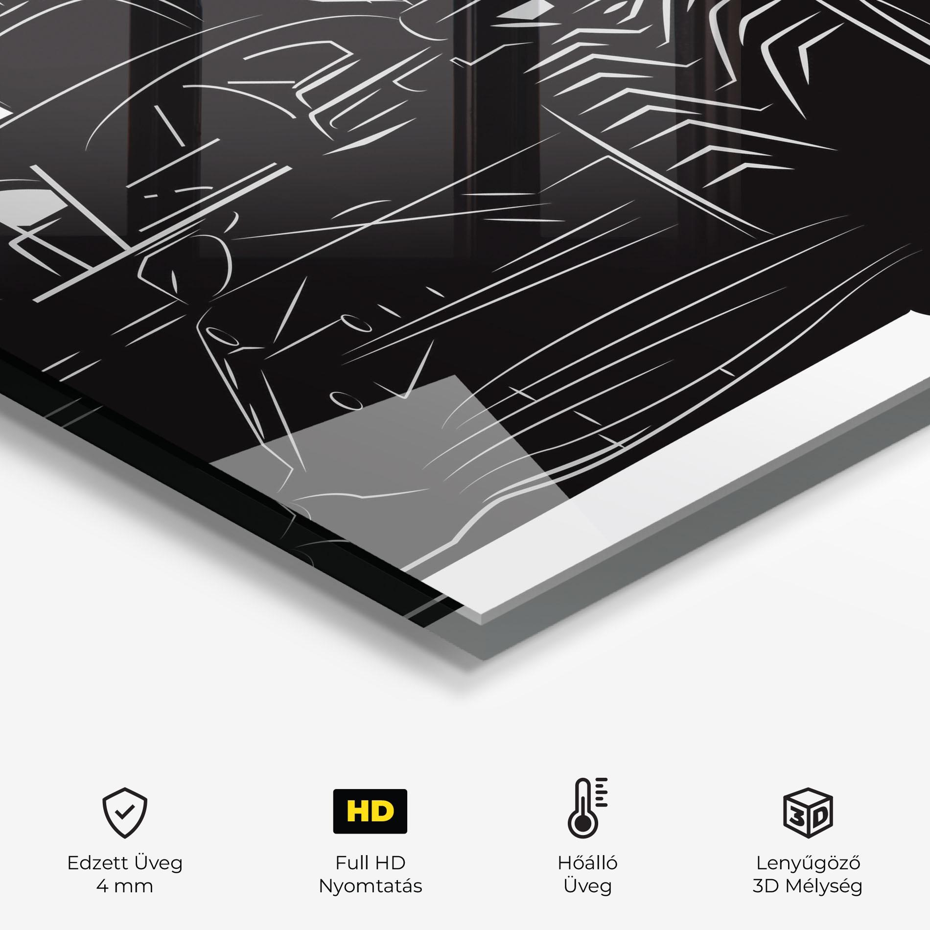 Konyhai üveg hátfal Car F1 Smoke mockup 2