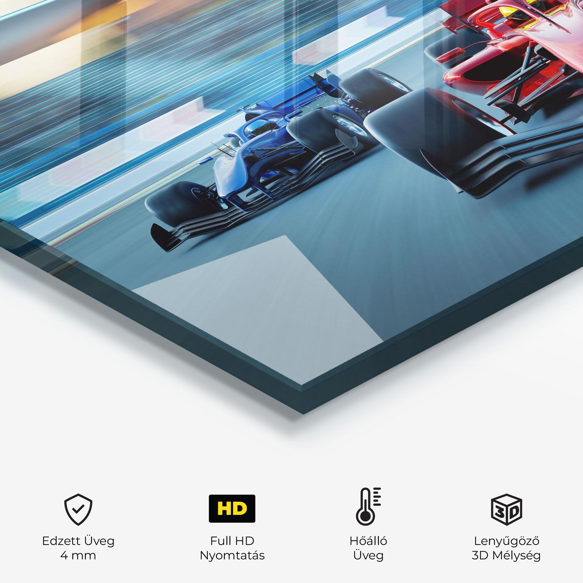 Konyhai üveg hátfal F1 Racing mockup 2