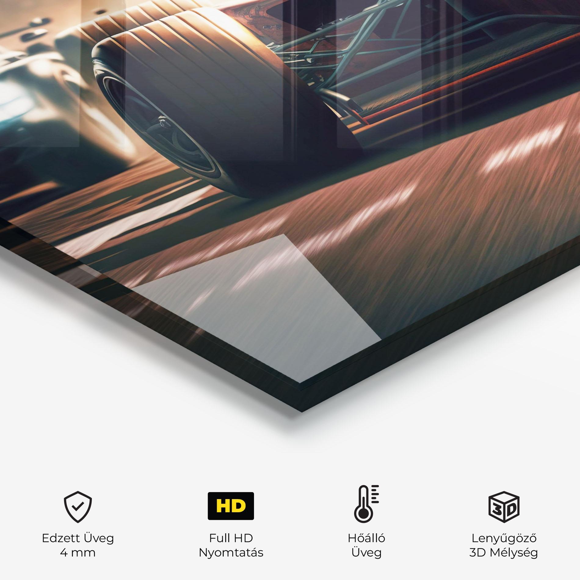 Konyhai üveg hátfal Formula 1 Racing mockup 2