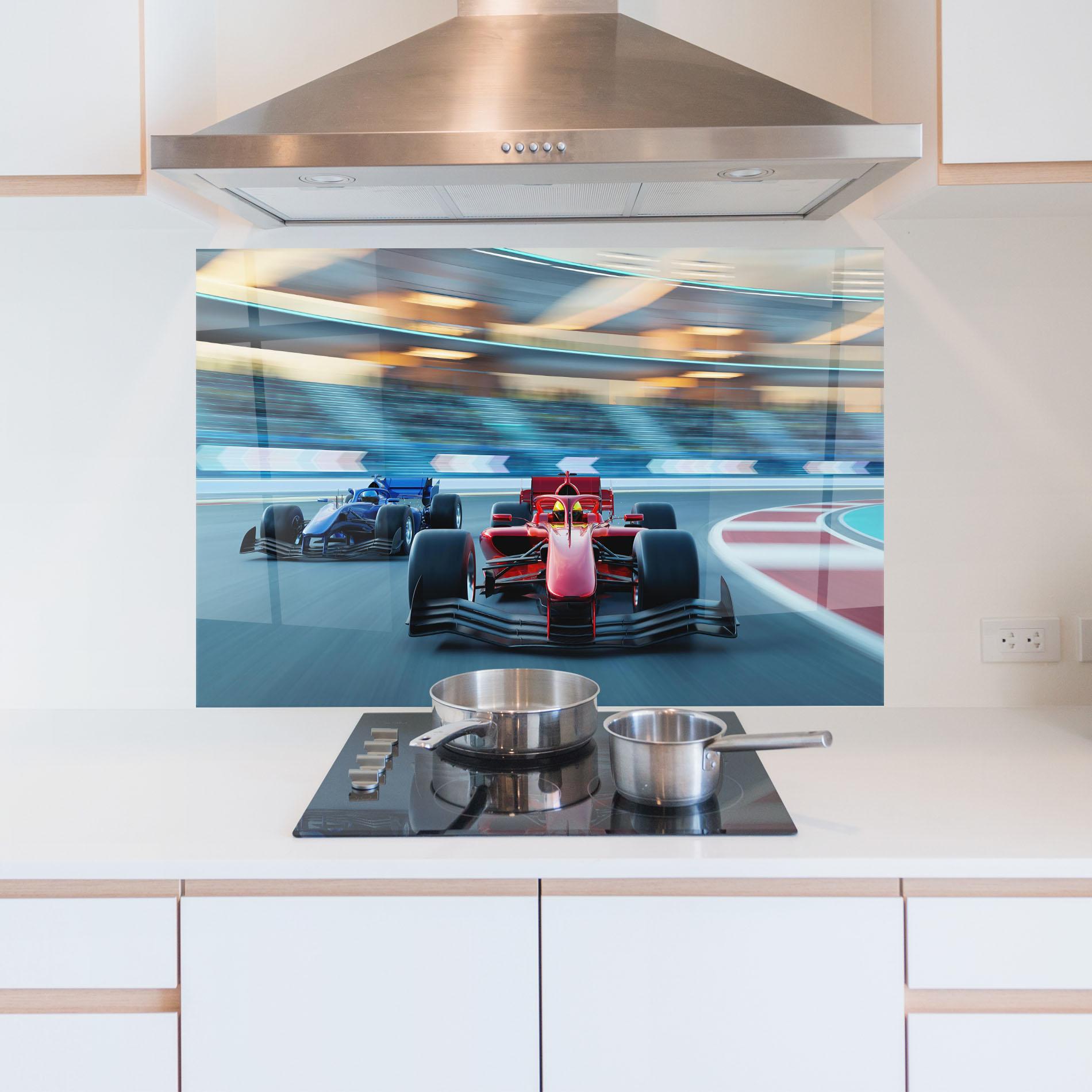 Konyhai üveg hátfal F1 Racing mockup 5