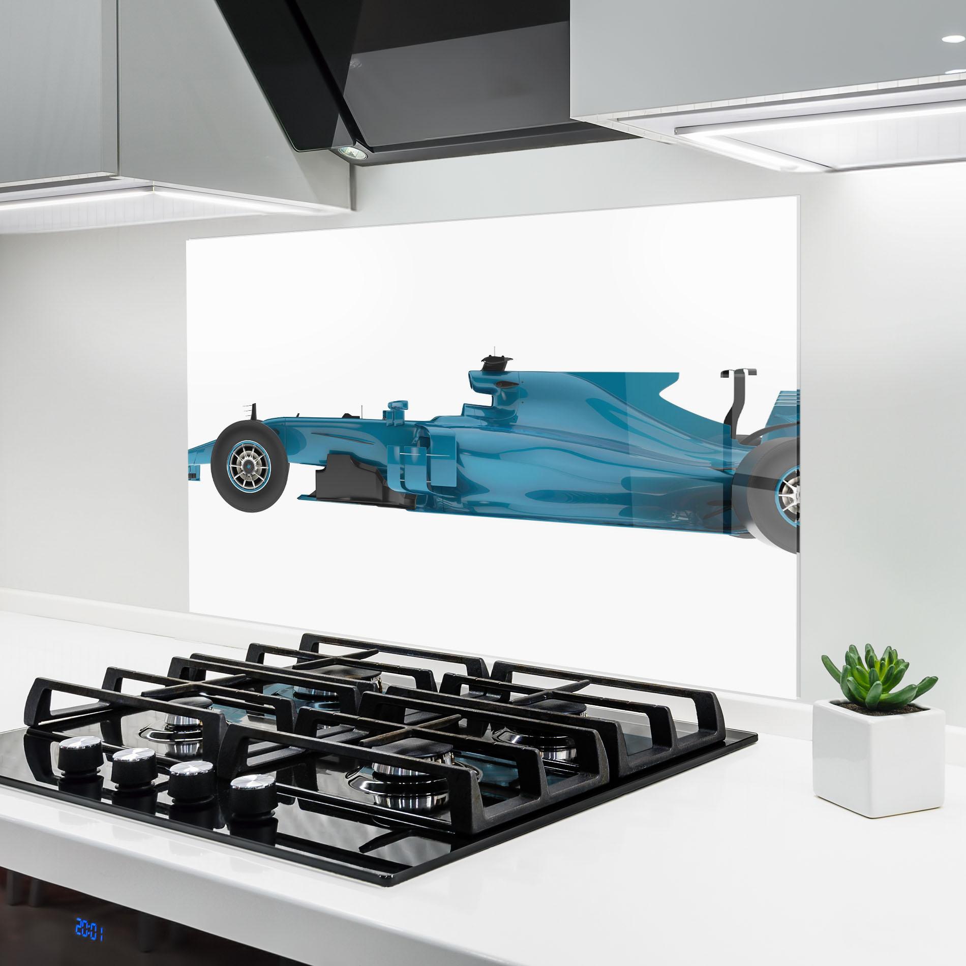 Konyhai üveg hátfal Blue F1 Toy mockup 6
