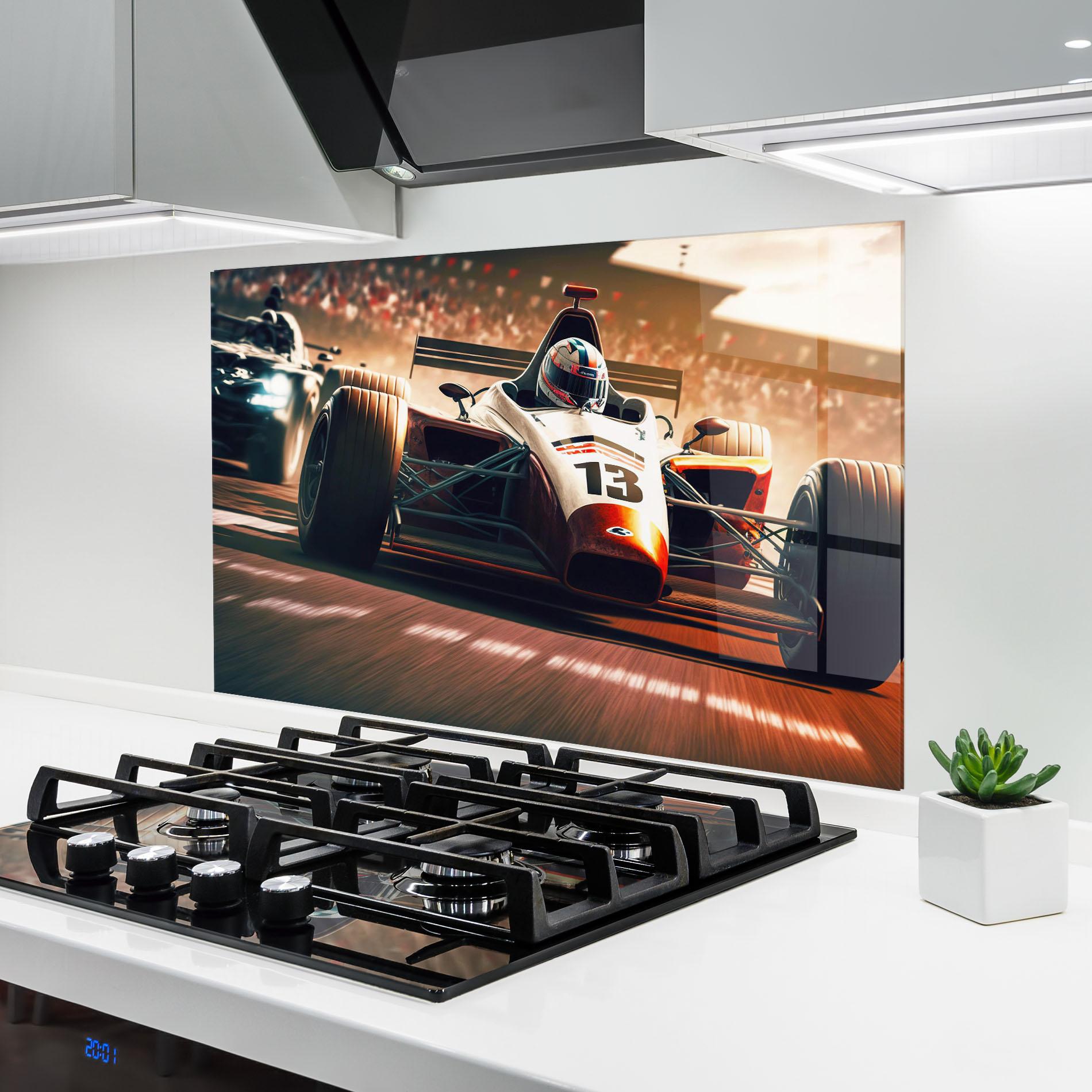 Konyhai üveg hátfal Formula 1 Racing mockup 6