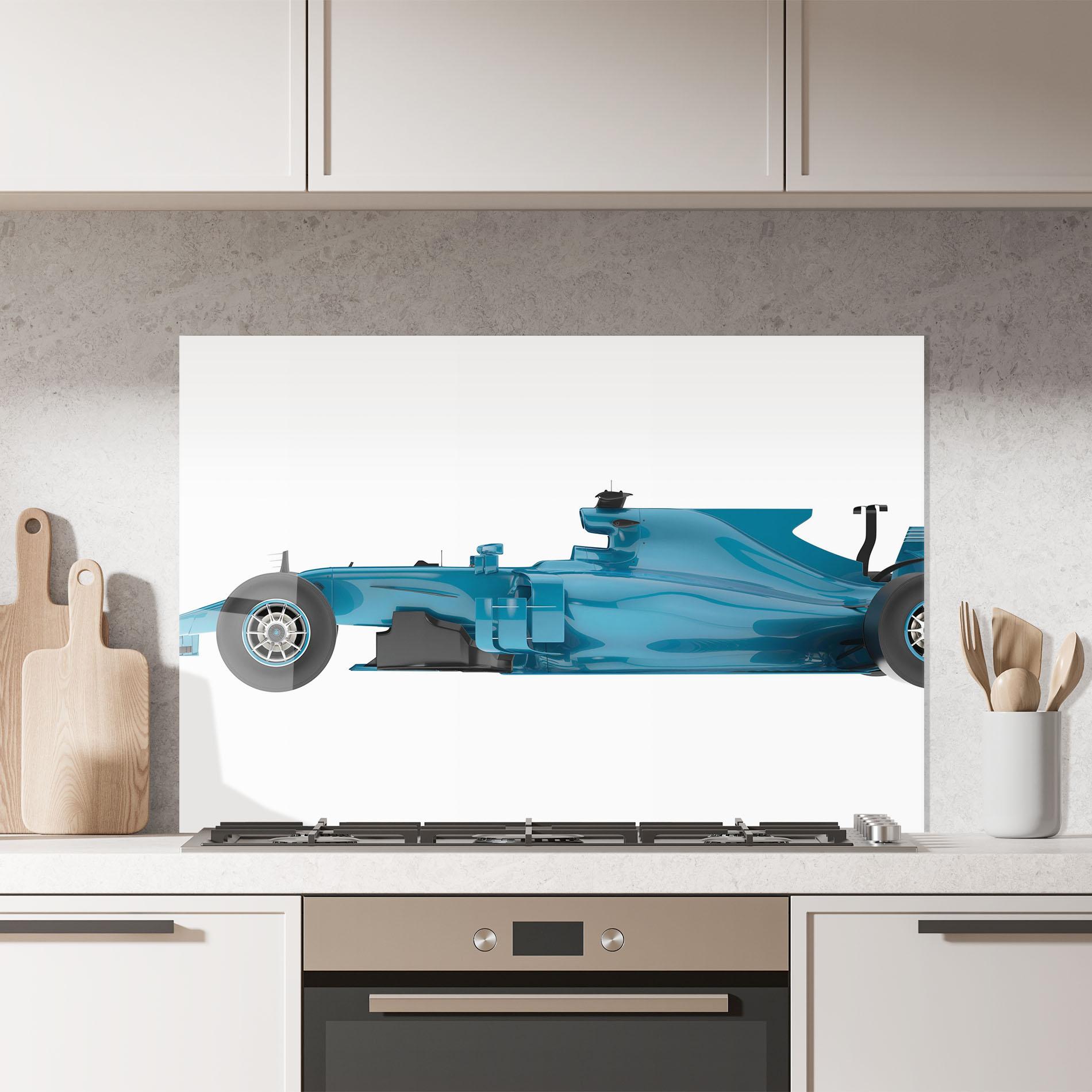Konyhai üveg hátfal Blue F1 Toy mockup 7