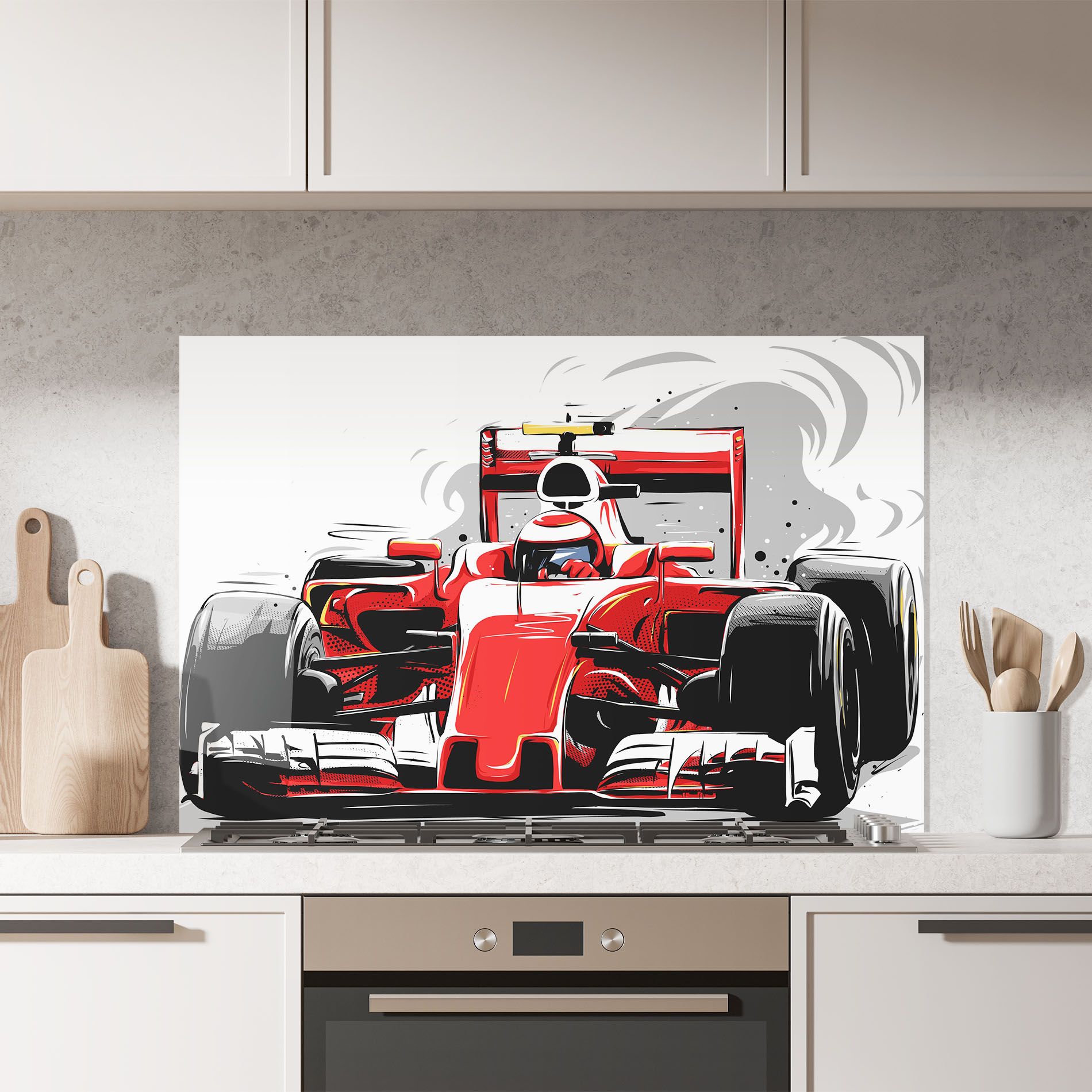 Red F1 Car Art mockup 7