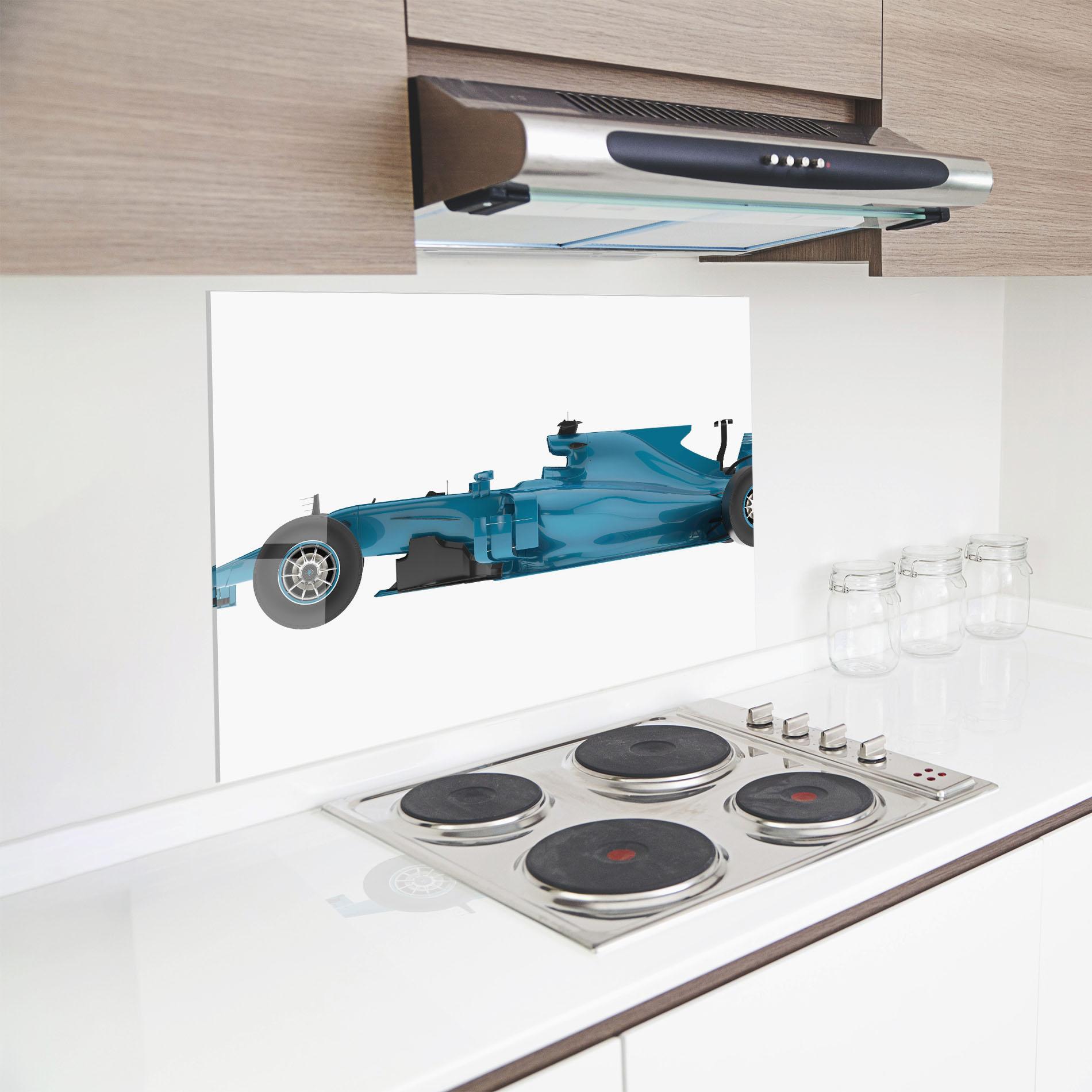 Konyhai üveg hátfal Blue F1 Toy mockup 8