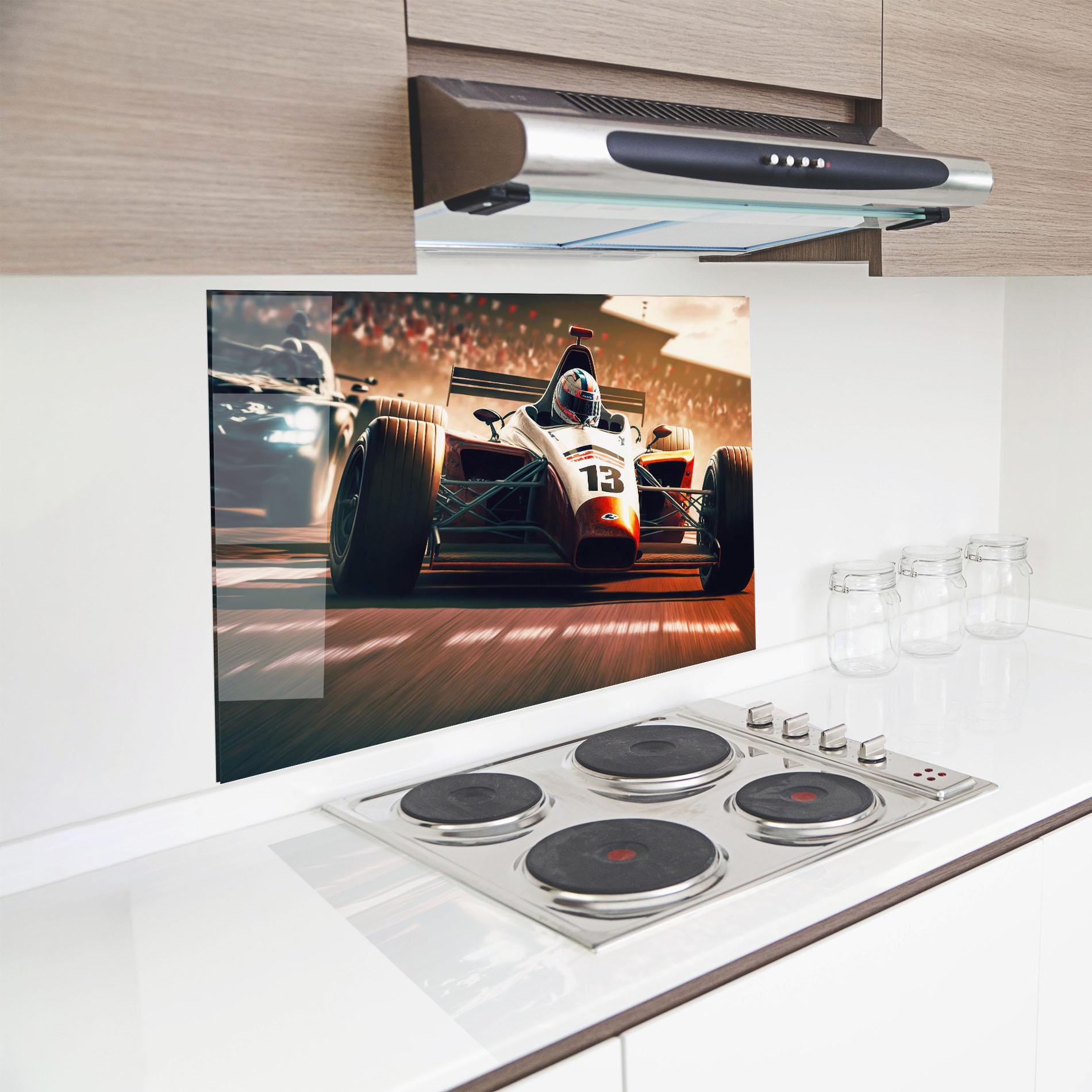Konyhai üveg hátfal Formula 1 Racing mockup 8