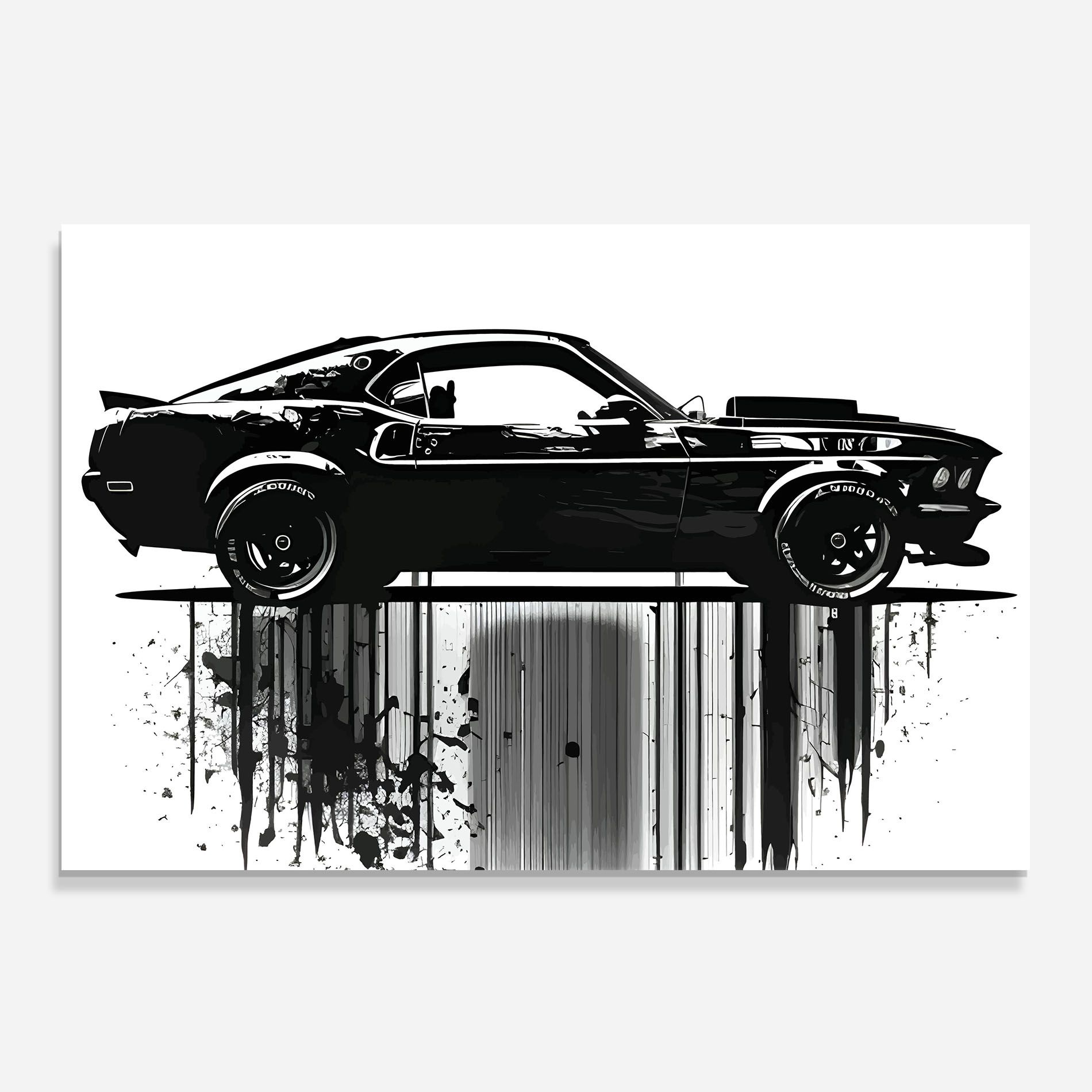 Black Car Drowing mockup 0