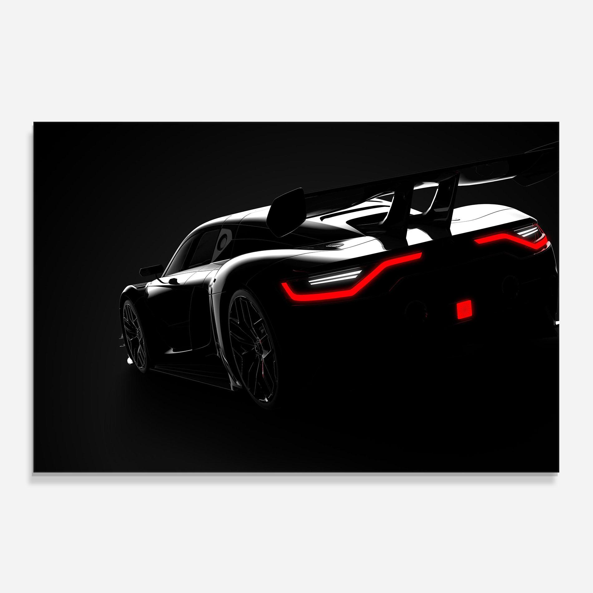 Konyhai üveg hátfal Black Hypercar Car mockup 0