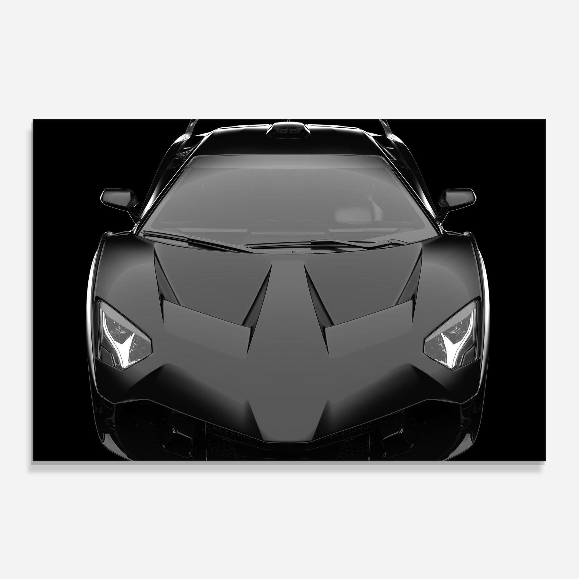 Konyhai üveg hátfal Black Matte Lambo mockup 0