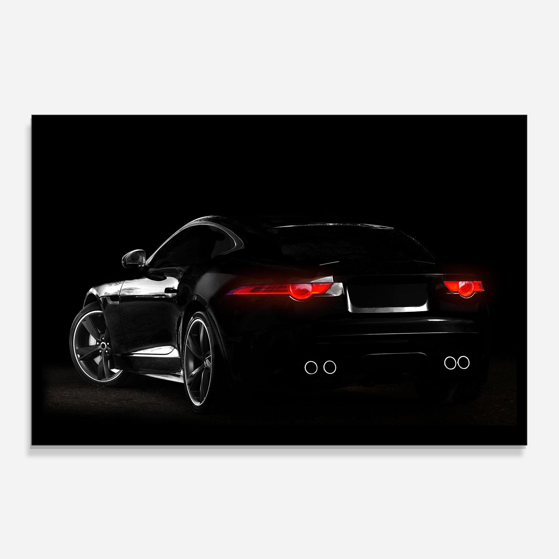 Konyhai üveg hátfal Black Silhouette Car mockup 0