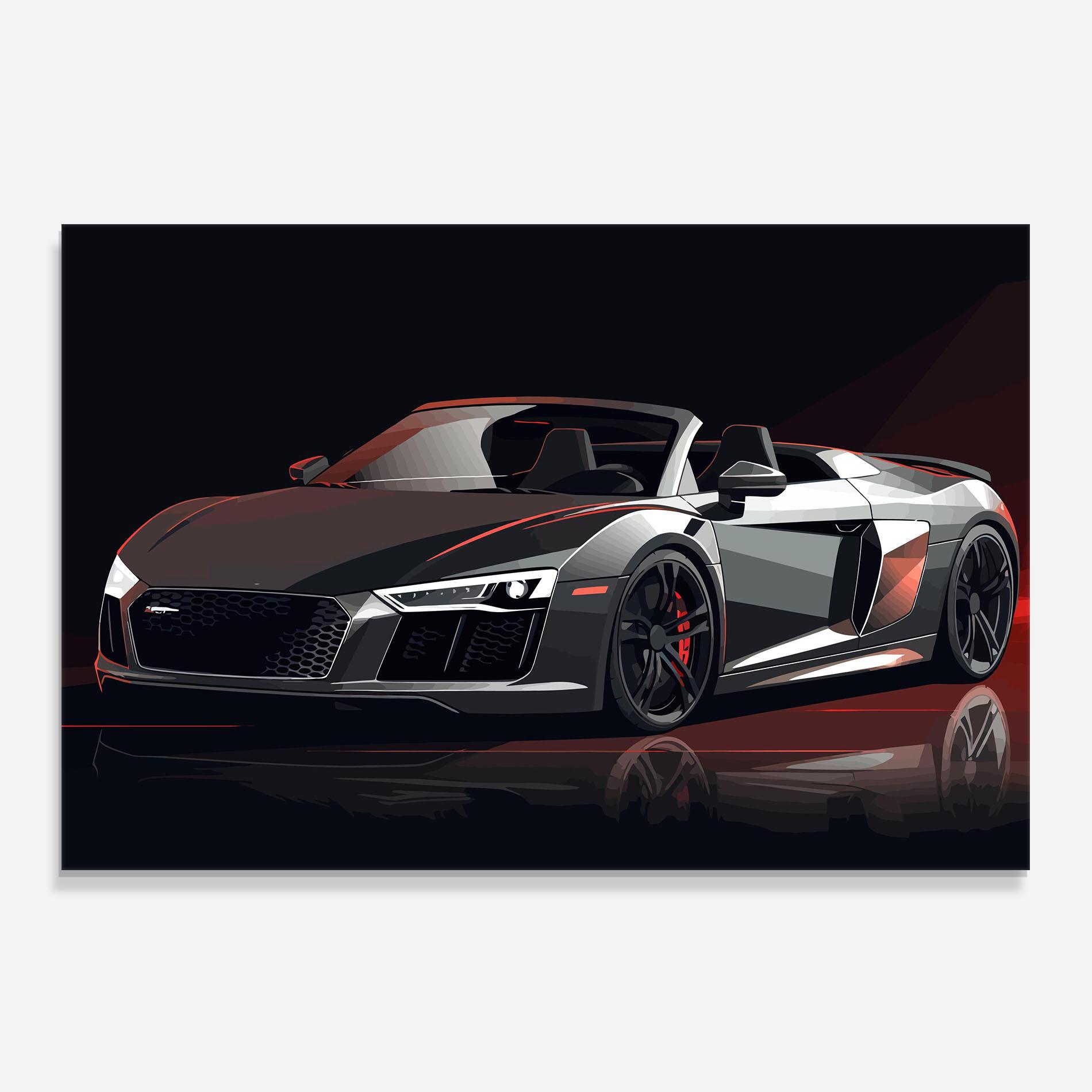 Konyhai üveg hátfal Cool Grey Car mockup 0