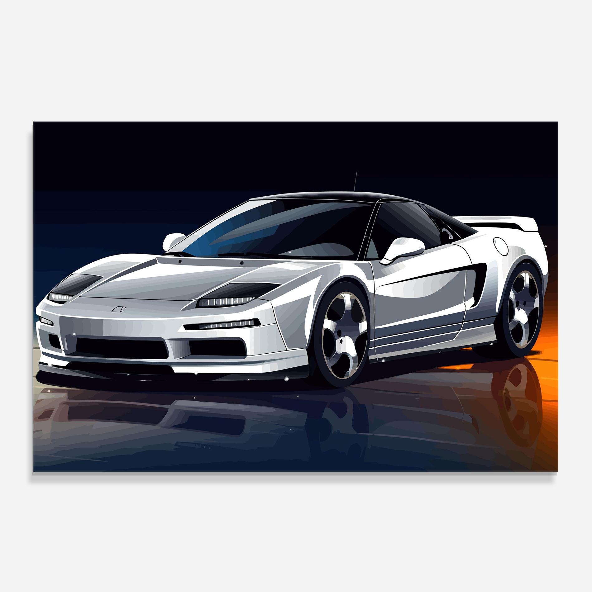 Konyhai üveg hátfal Cool White Car mockup 0