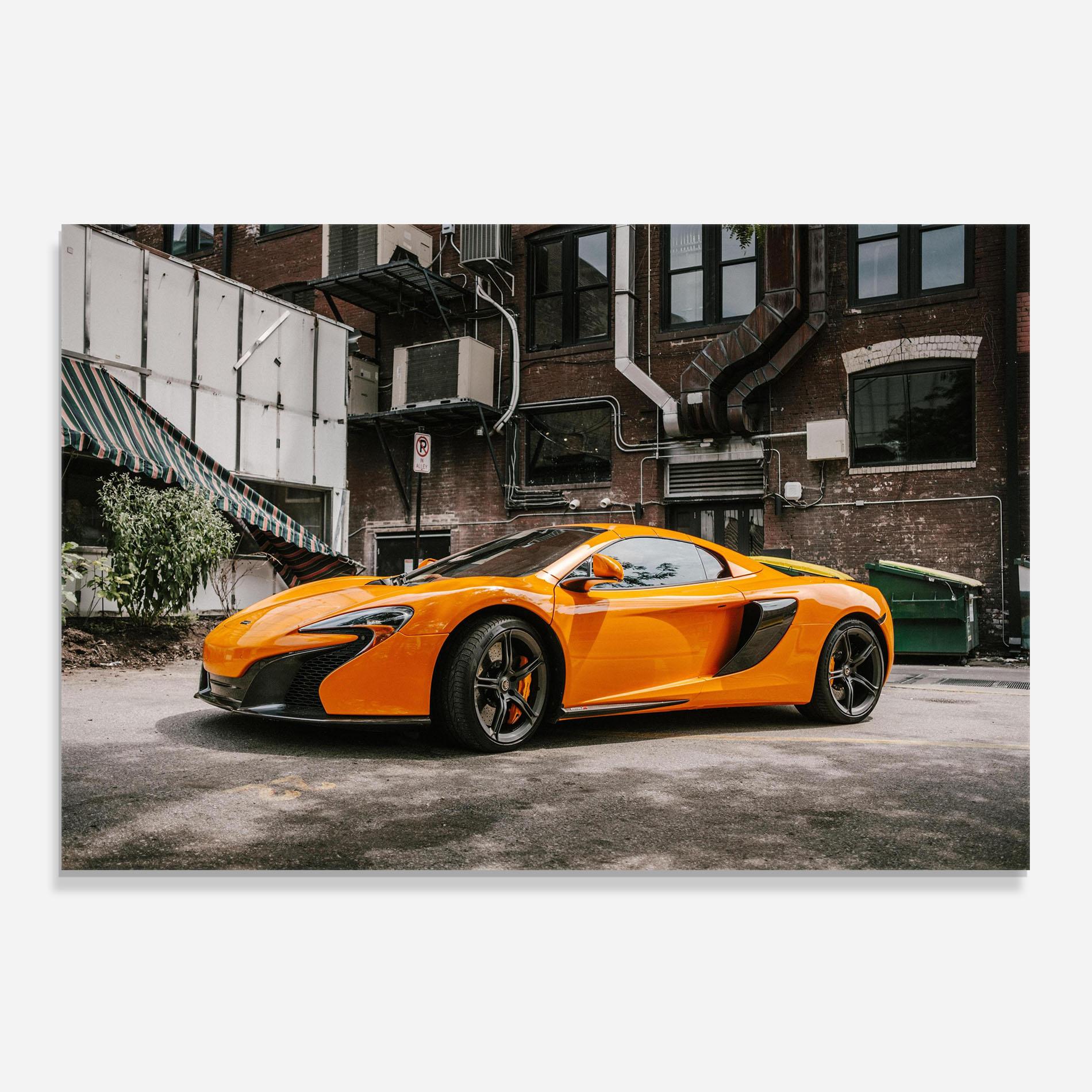 Konyhai üveg hátfal Orange Mclaren Photo mockup 0