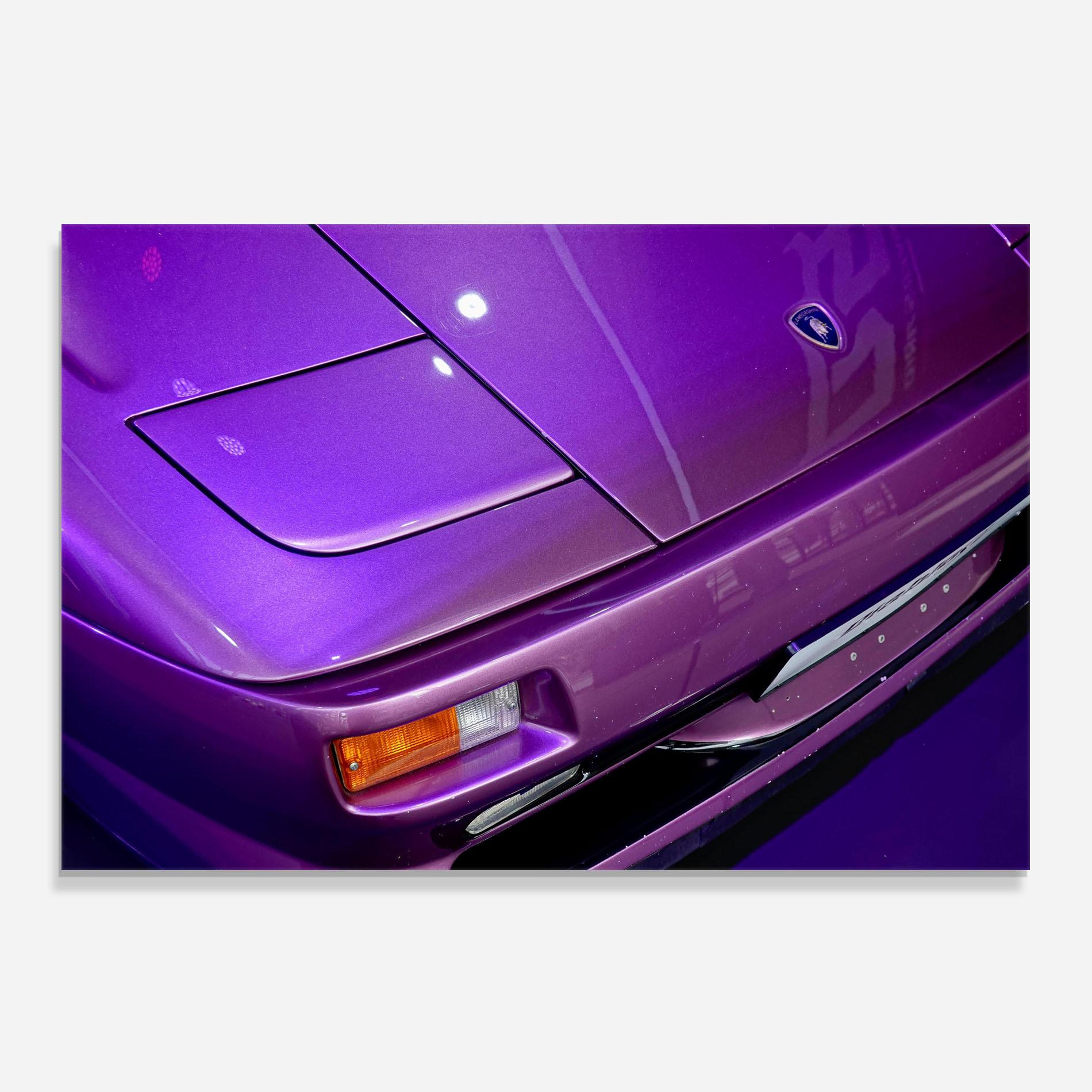 Konyhai üveg hátfal Purple Lambo Headlight mockup 0