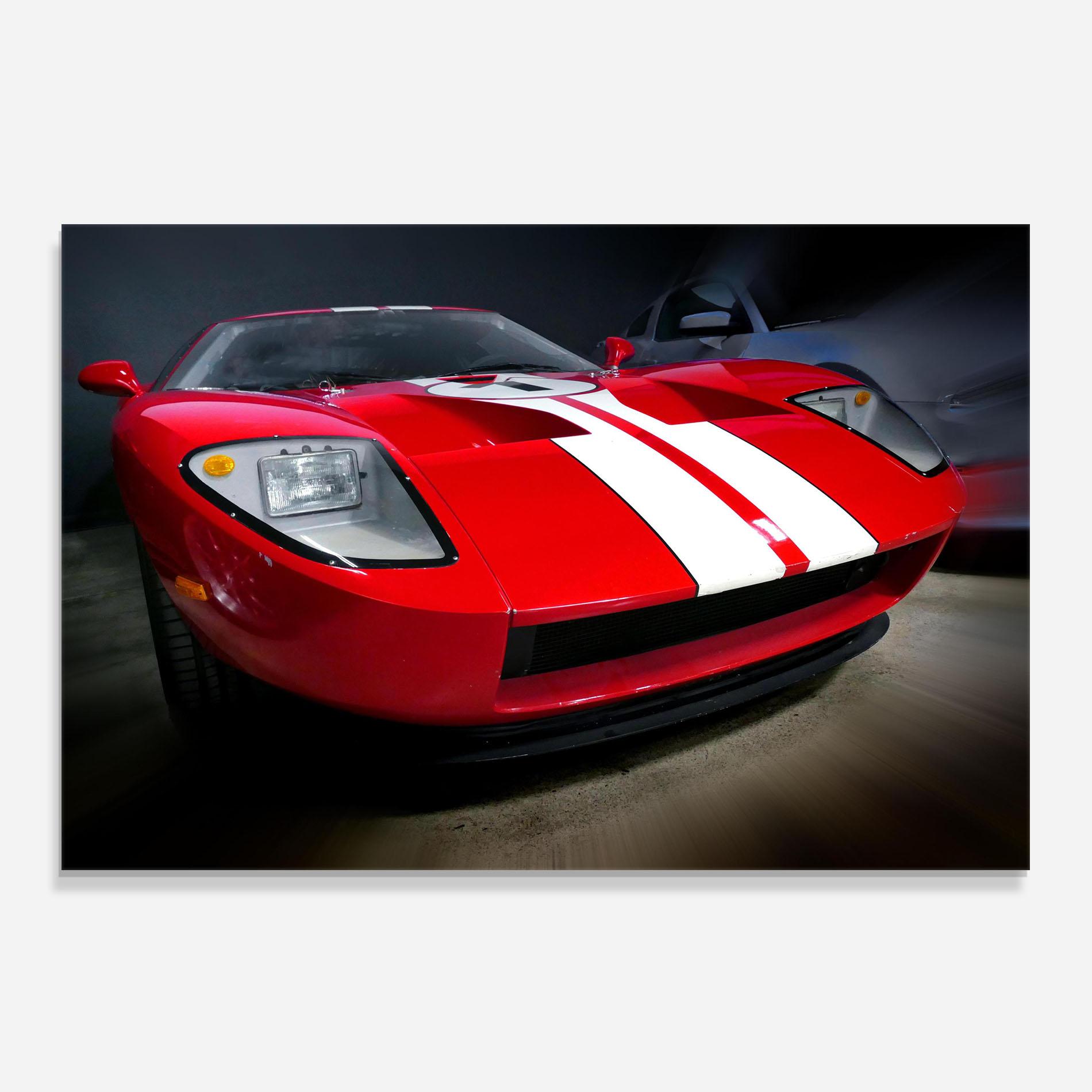 Konyhai üveg hátfal Red Sport Car mockup 0