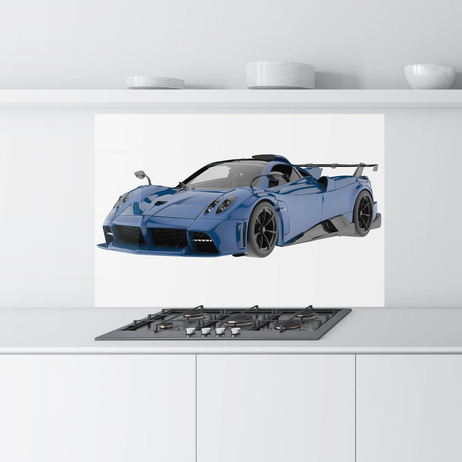 Konyhai üveg hátfal Dark Blue Pagani mockup 9
