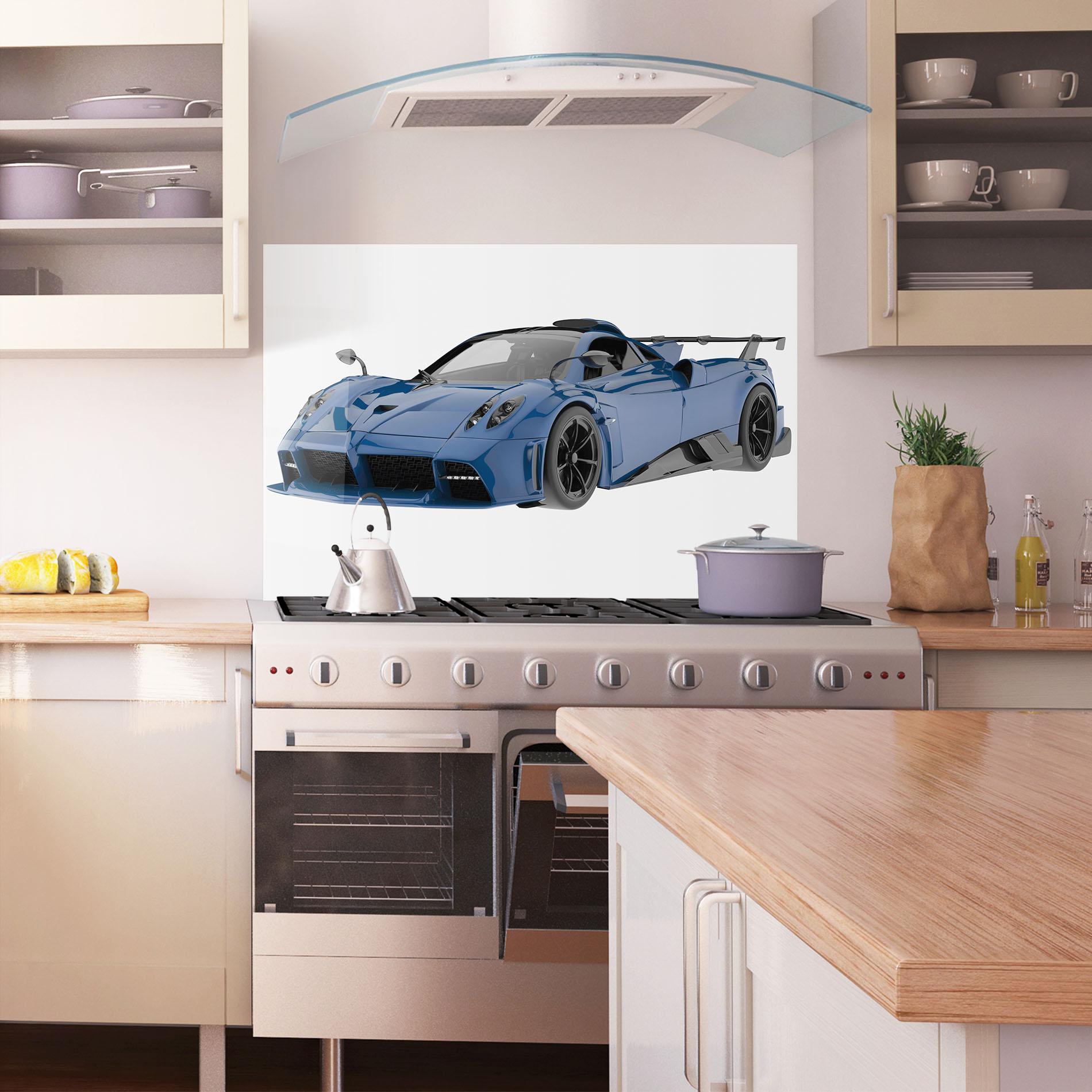 Konyhai üveg hátfal Dark Blue Pagani mockup 1