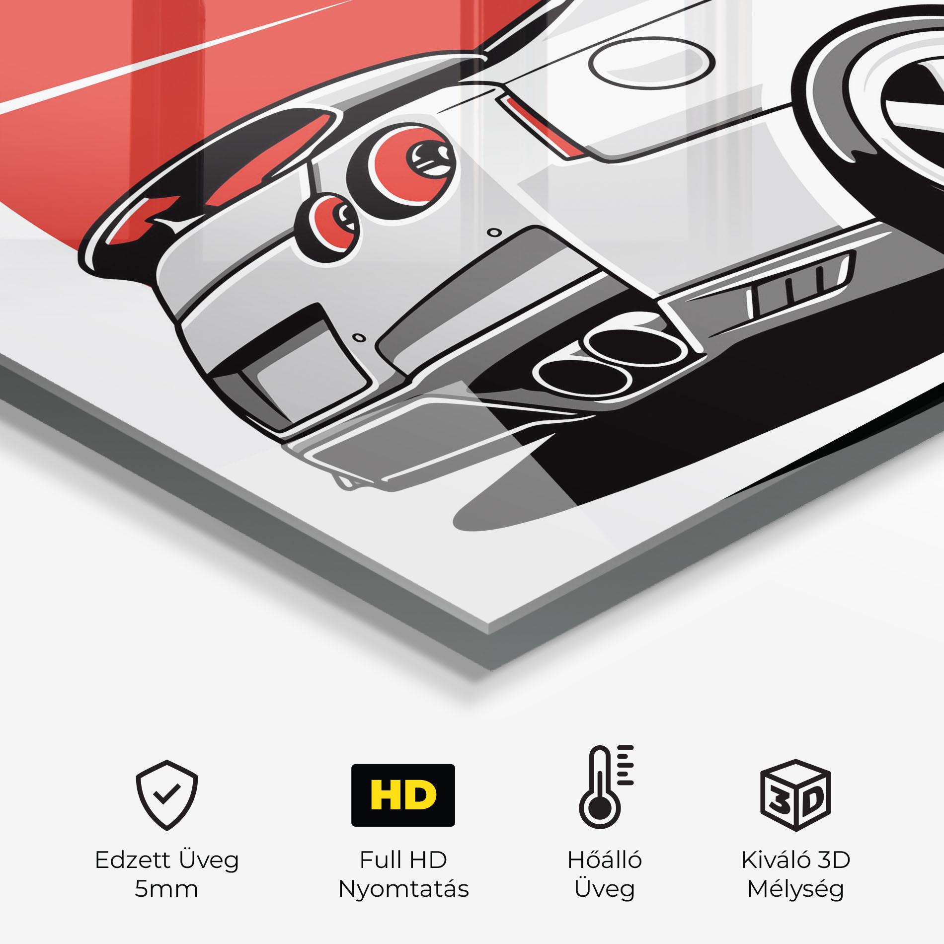 Konyhai üveg hátfal Grey Gtr Car mockup 2