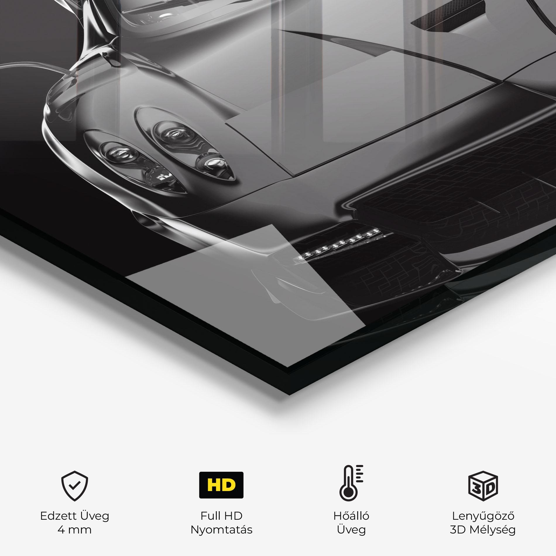 Konyhai üveg hátfal Black Matte Pagani mockup 2