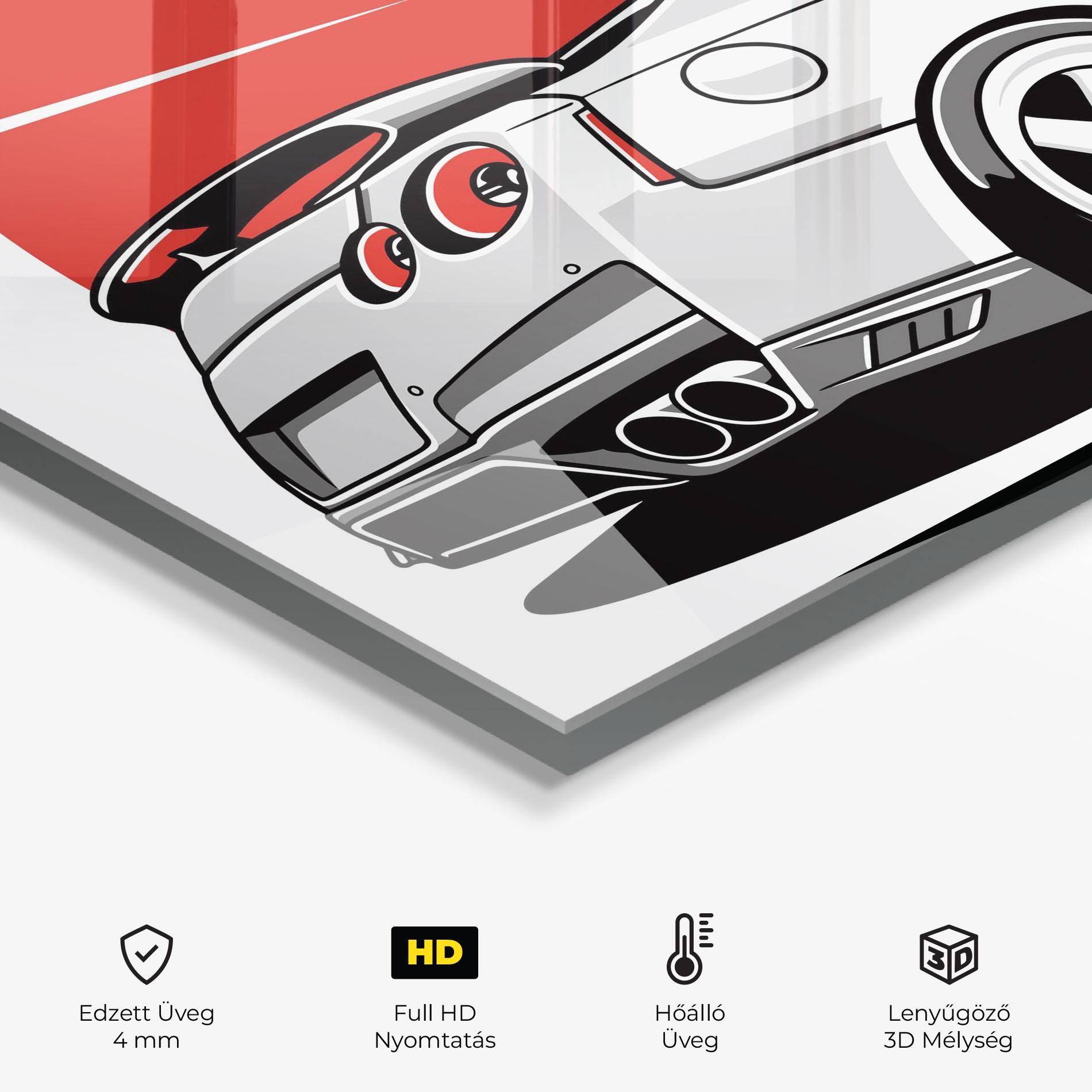 Konyhai üveg hátfal Grey Gtr Car mockup 2