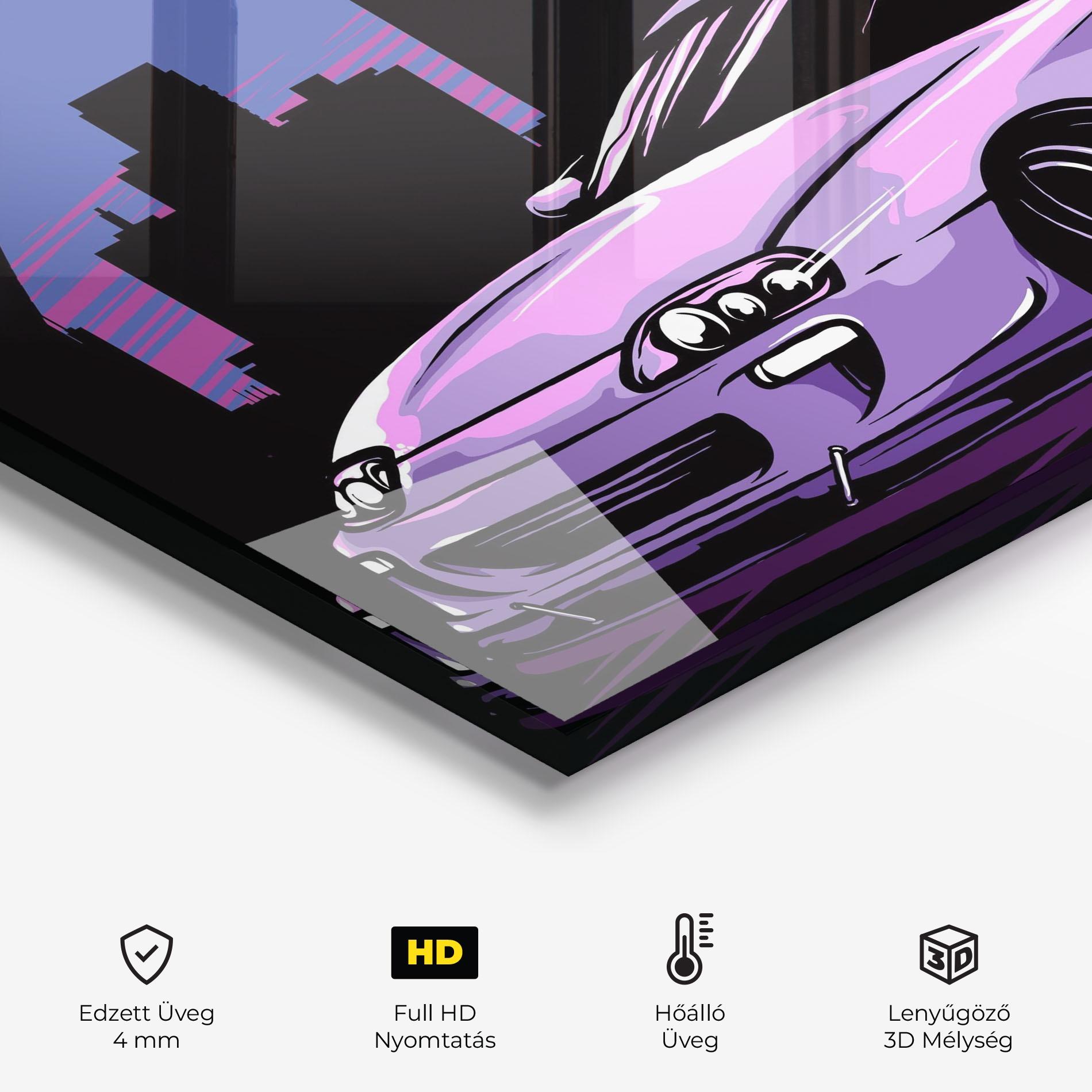 Konyhai üveg hátfal Purple Supra mockup 2