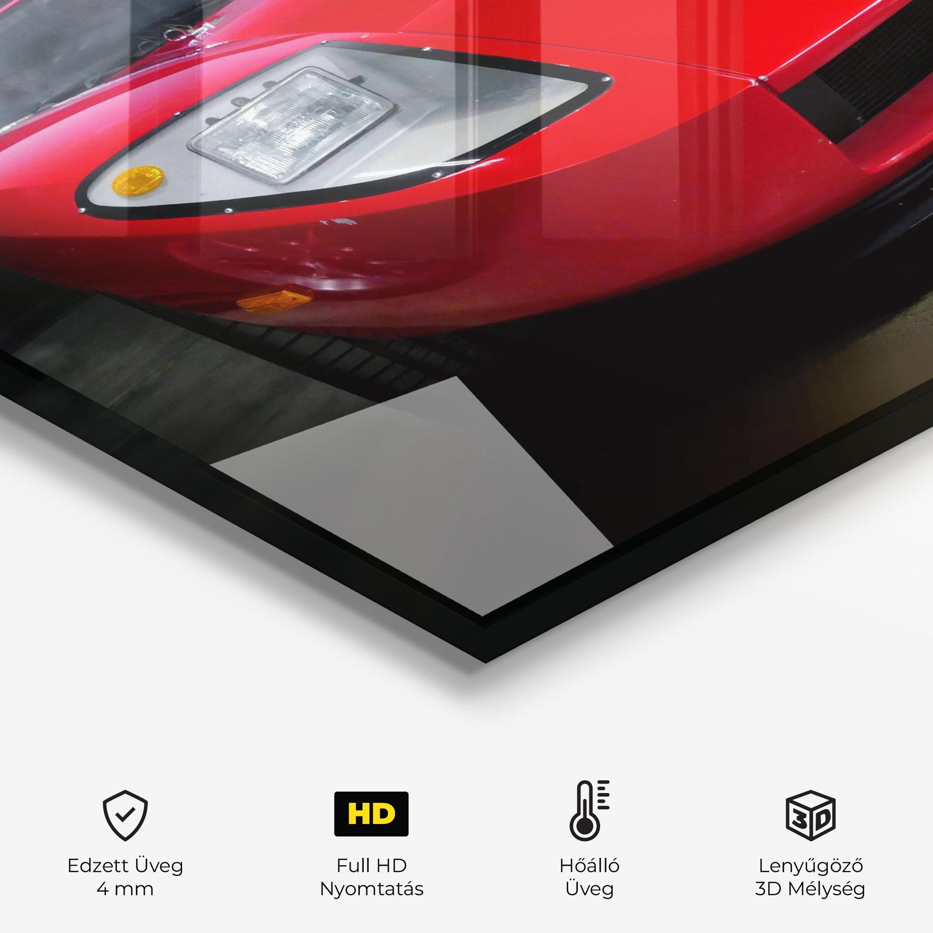 Konyhai üveg hátfal Red Sport Car mockup 2