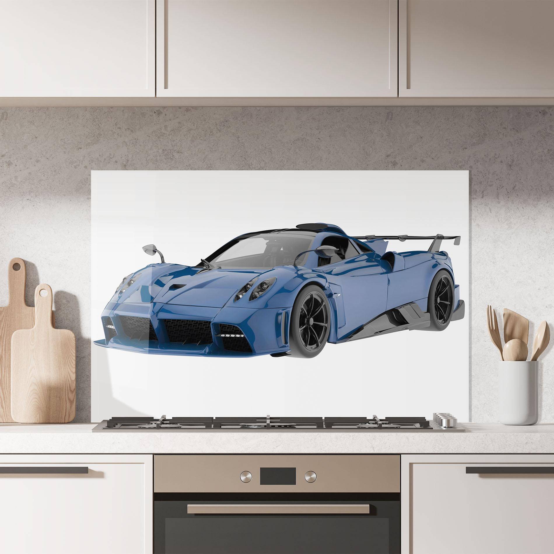 Konyhai üveg hátfal Dark Blue Pagani mockup 7