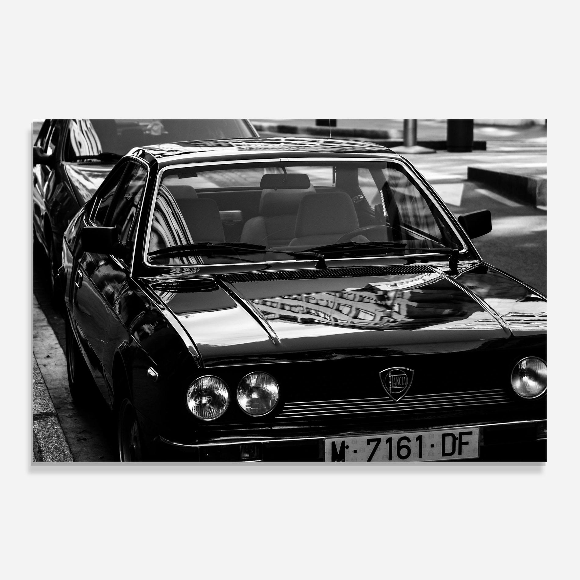 Konyhai üveg hátfal Black Shiny Car mockup 0