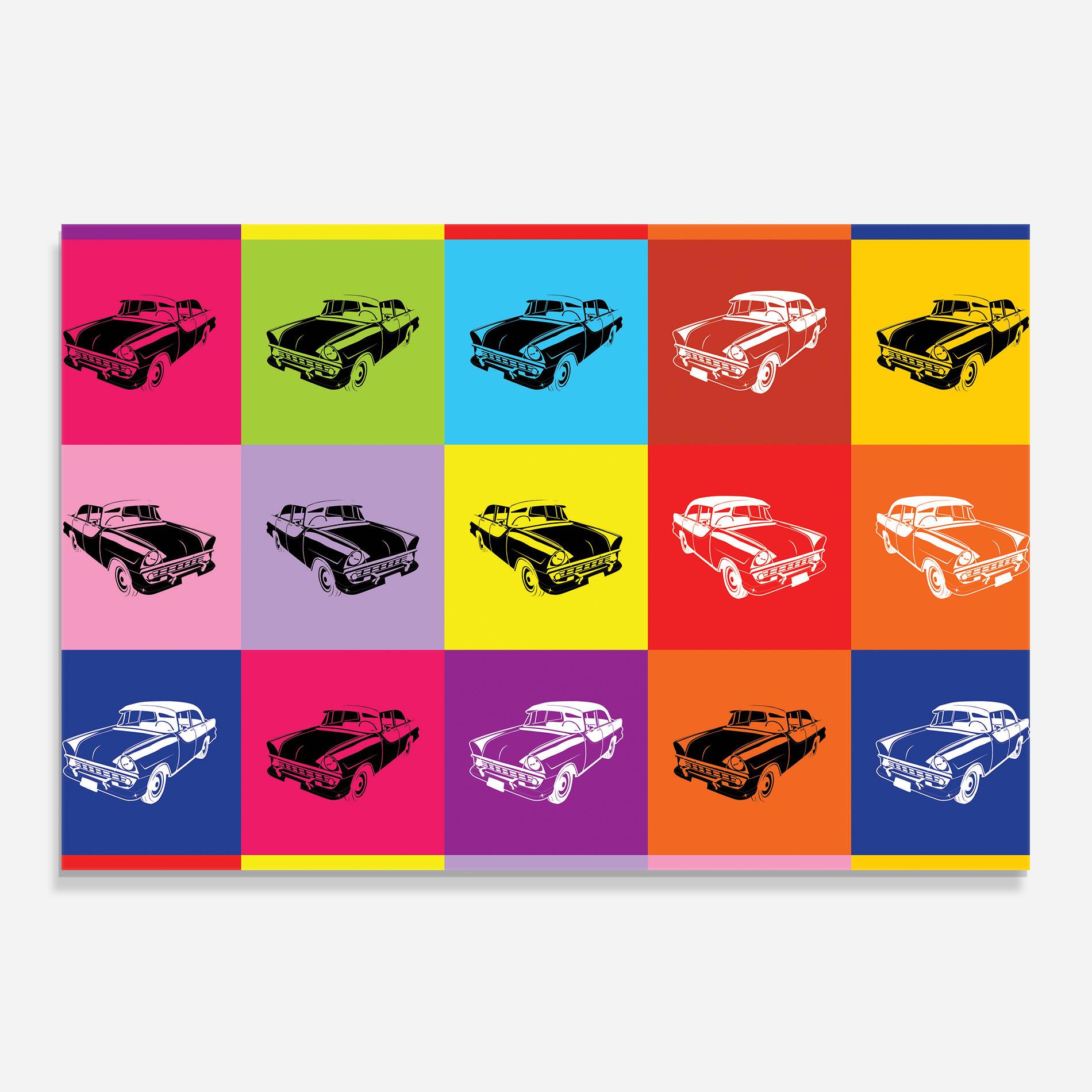 Konyhai üveg hátfal Vintage Car Mix mockup 0